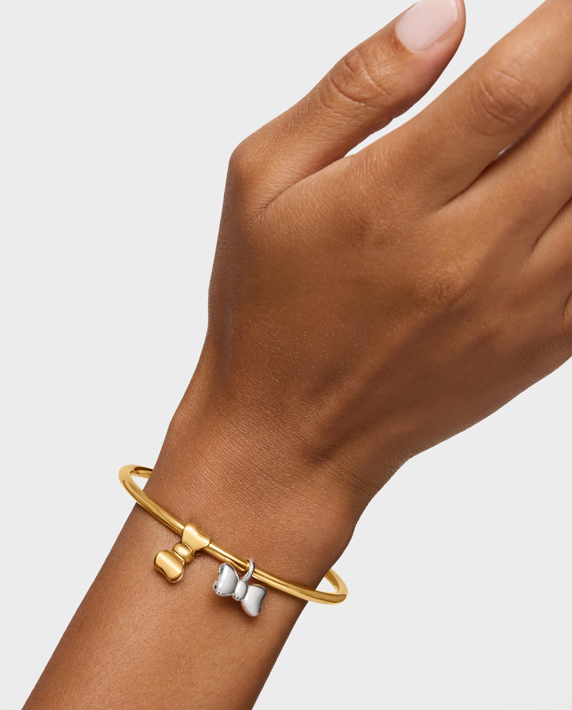 Pendente Ribbon Laço Banhado em Ouro 18 Kt Sobre Prata 15 Mm Dourado-6