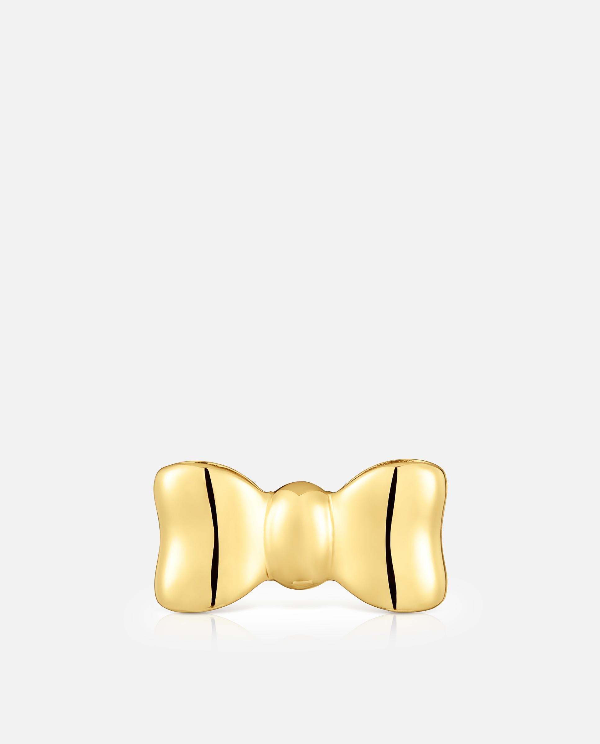 Pendentes Ribbon Laço Banhado em Ouro 18 Kt Sobre Prata 25 Mm Dourado-1