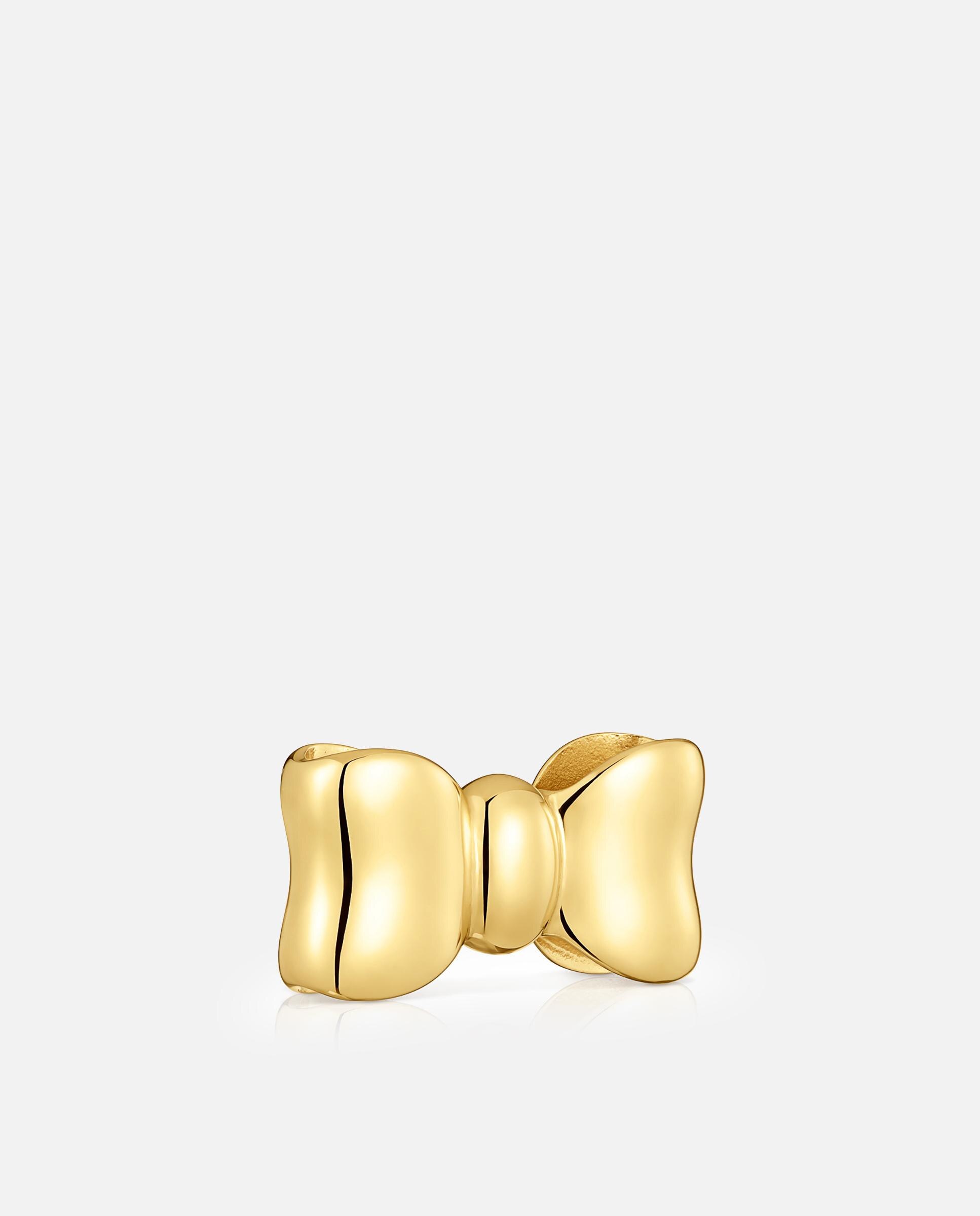 Pendentes Ribbon Laço Banhado em Ouro 18 Kt Sobre Prata 25 Mm Dourado-2