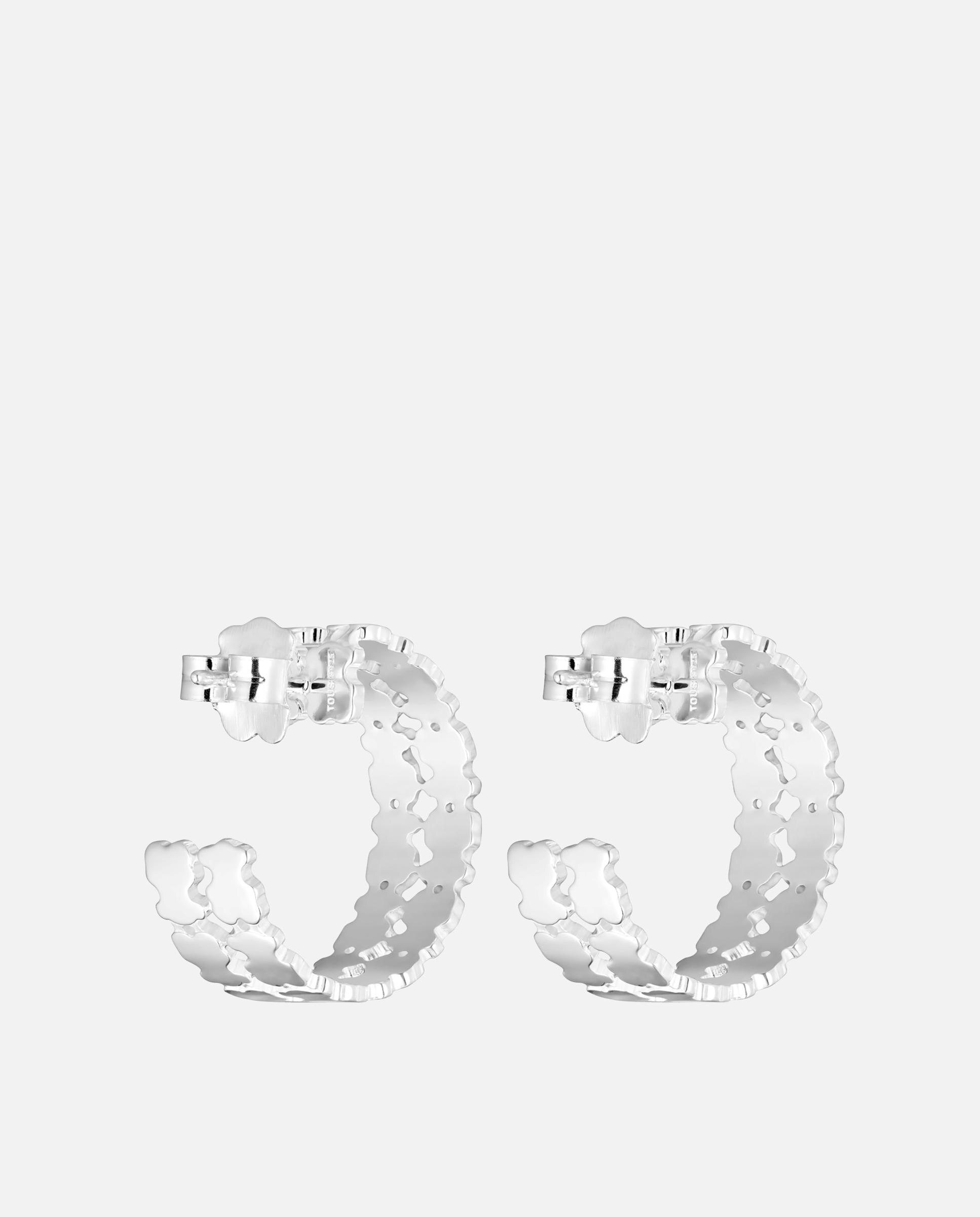 Brincos de Aro Sweet 40s de Prata 22 Mm Prateado-3