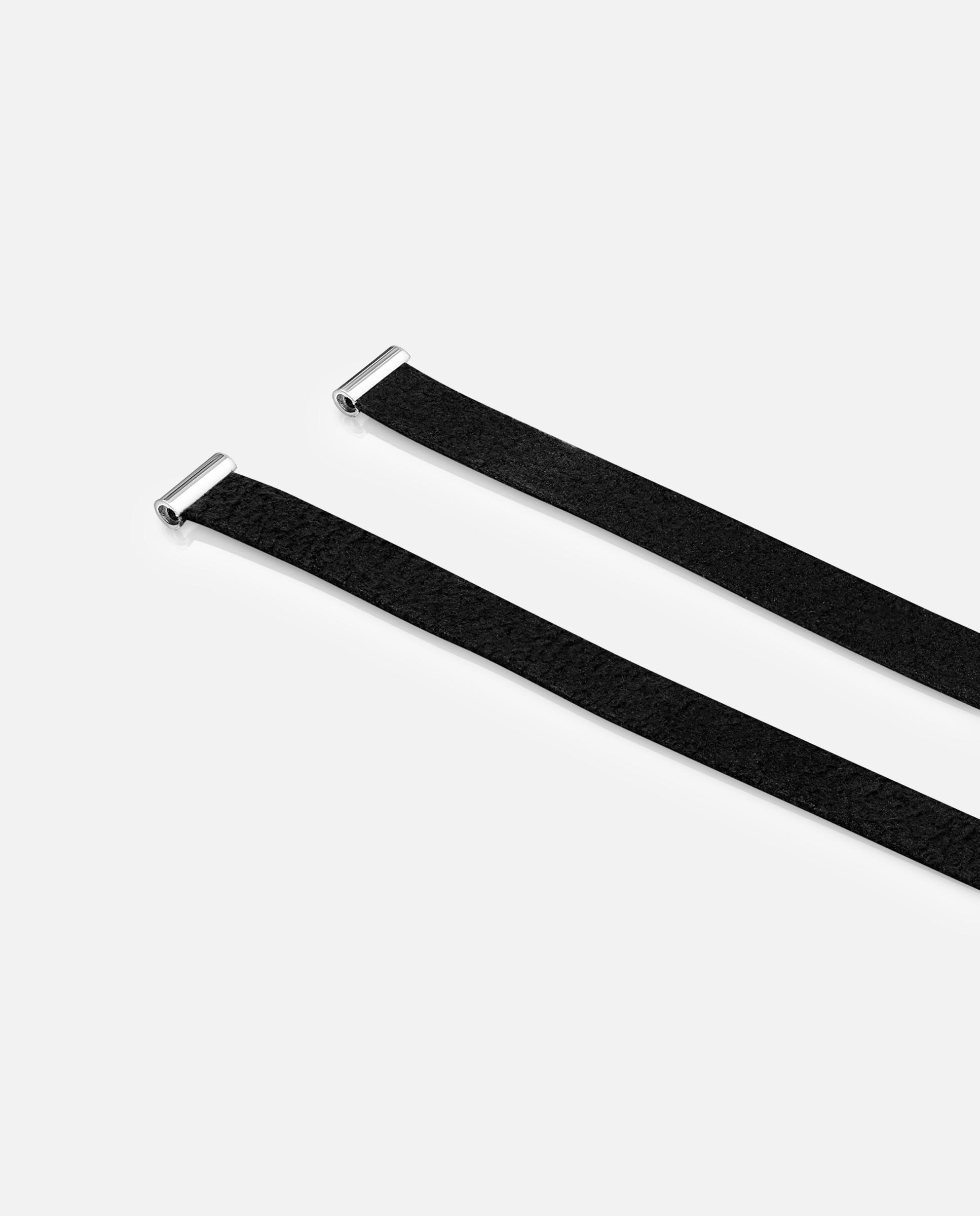 Colar Ribbon de Camurcina e Laço de Prata 25 Mm Prateado-3
