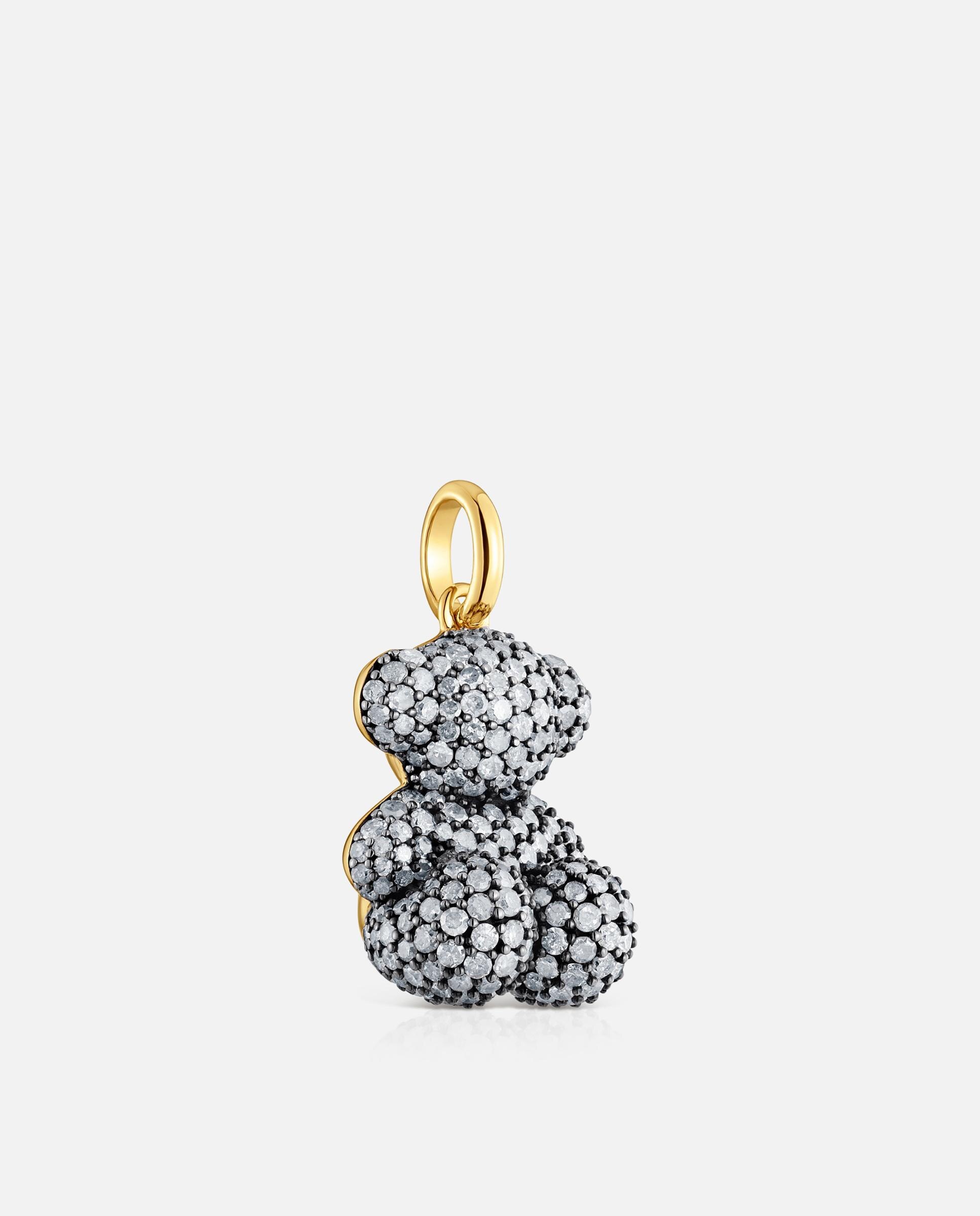 Pendente Bold Bear Urso Bicolor e Diamantes Branco-2
