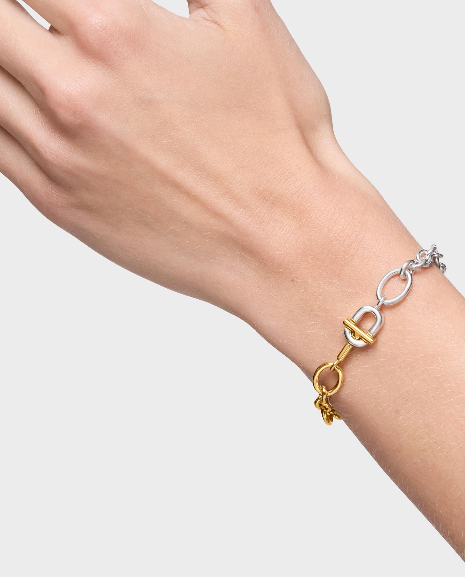 Pulseira de Corrente Manifesto Bicolor Grande Multicolor-6