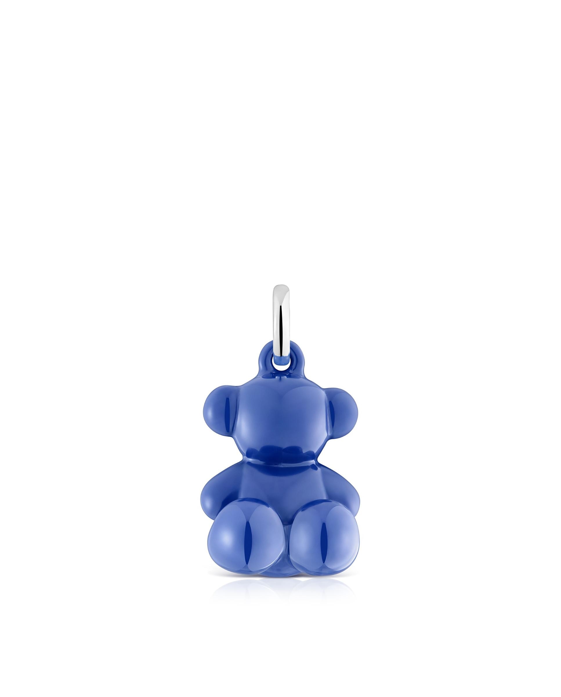 Pendente Bold Bear Urso de Prata e Cerâmica Azul-marinho Azul-marinho-1