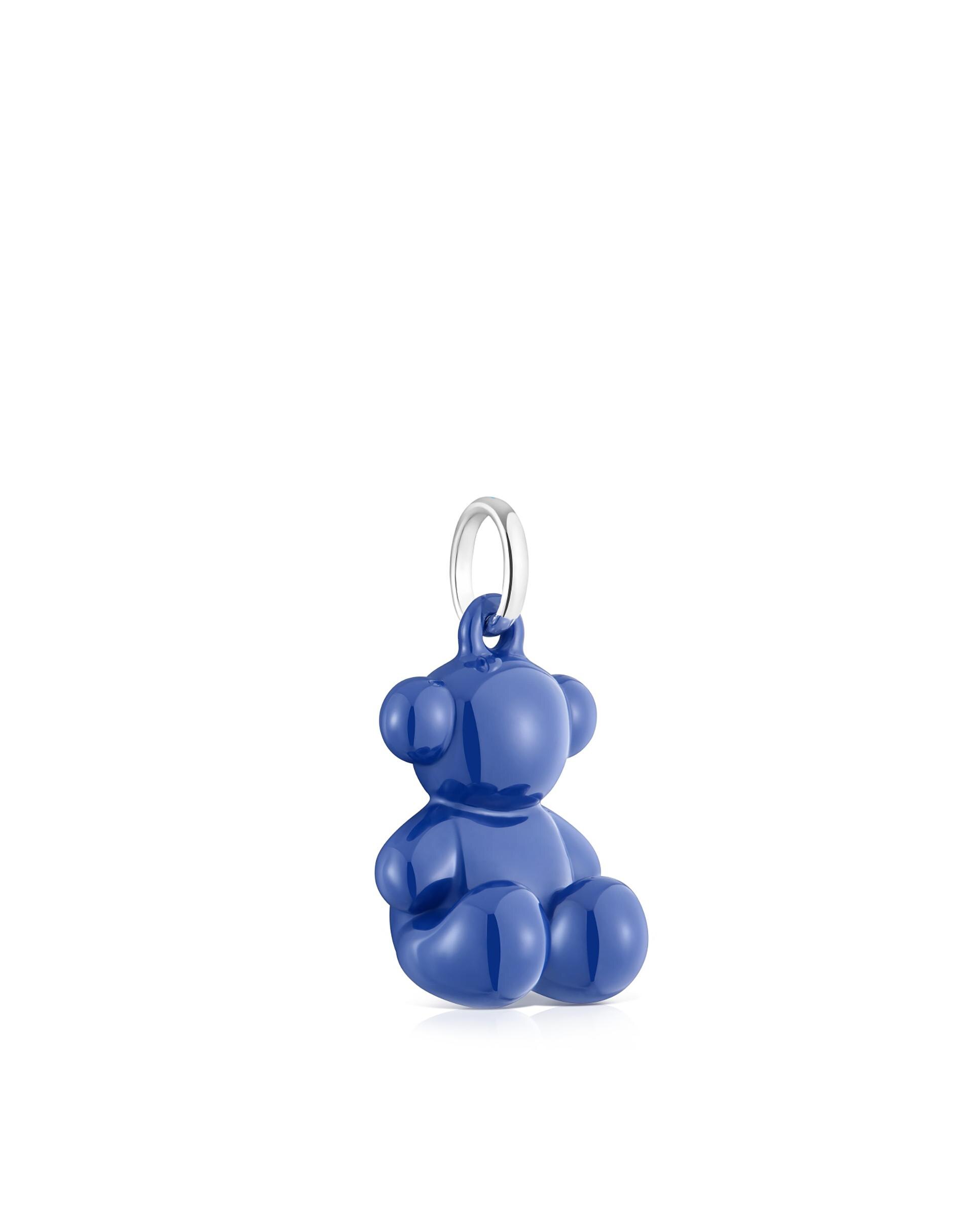 Pendente Bold Bear Urso de Prata e Cerâmica Azul-marinho Azul-marinho-2