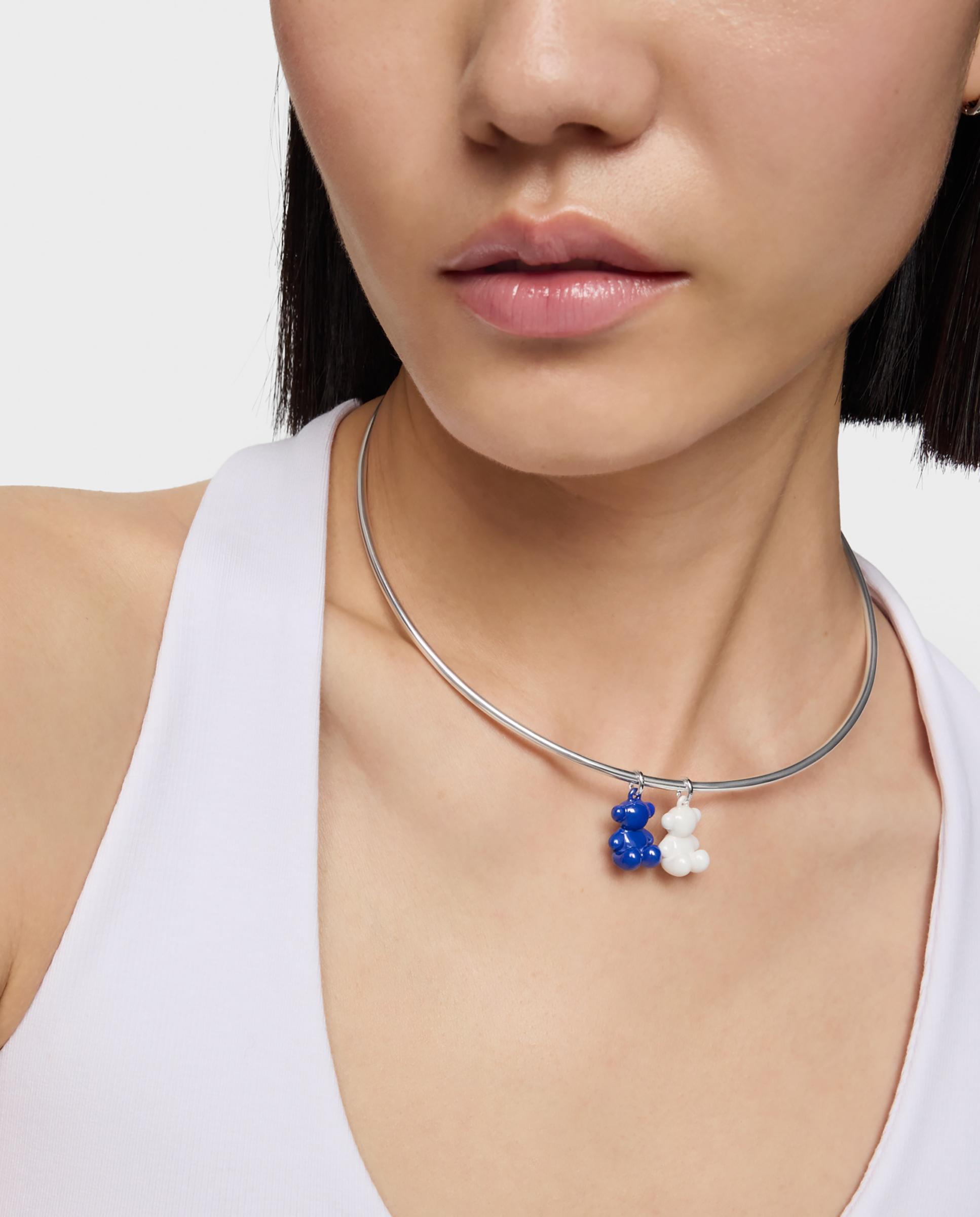 Pendente Bold Bear Urso de Prata e Cerâmica Azul-marinho Azul-marinho-5