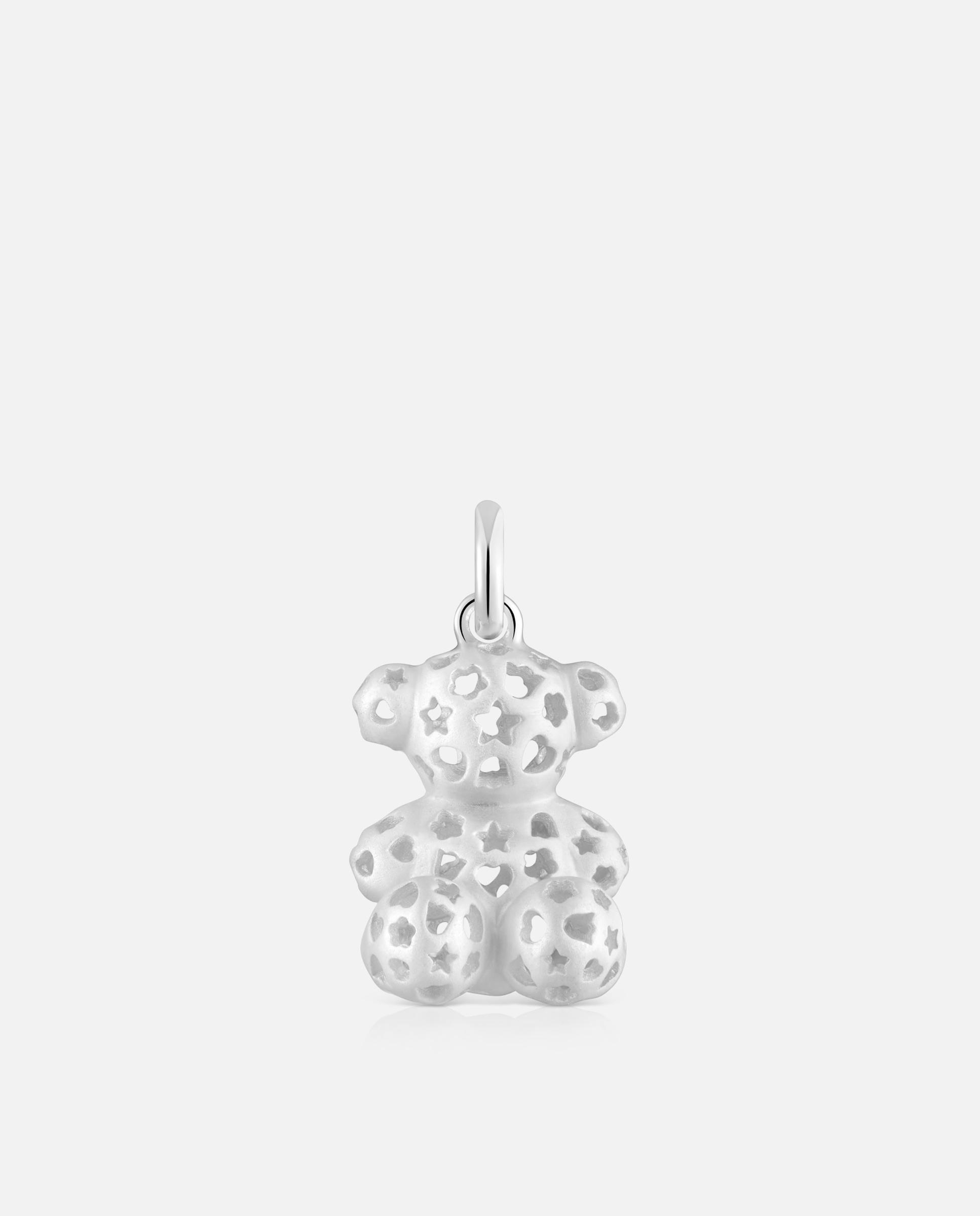 Pendentes Bold Bear Urso de Prata com Motivos Perfurados Prateado-1