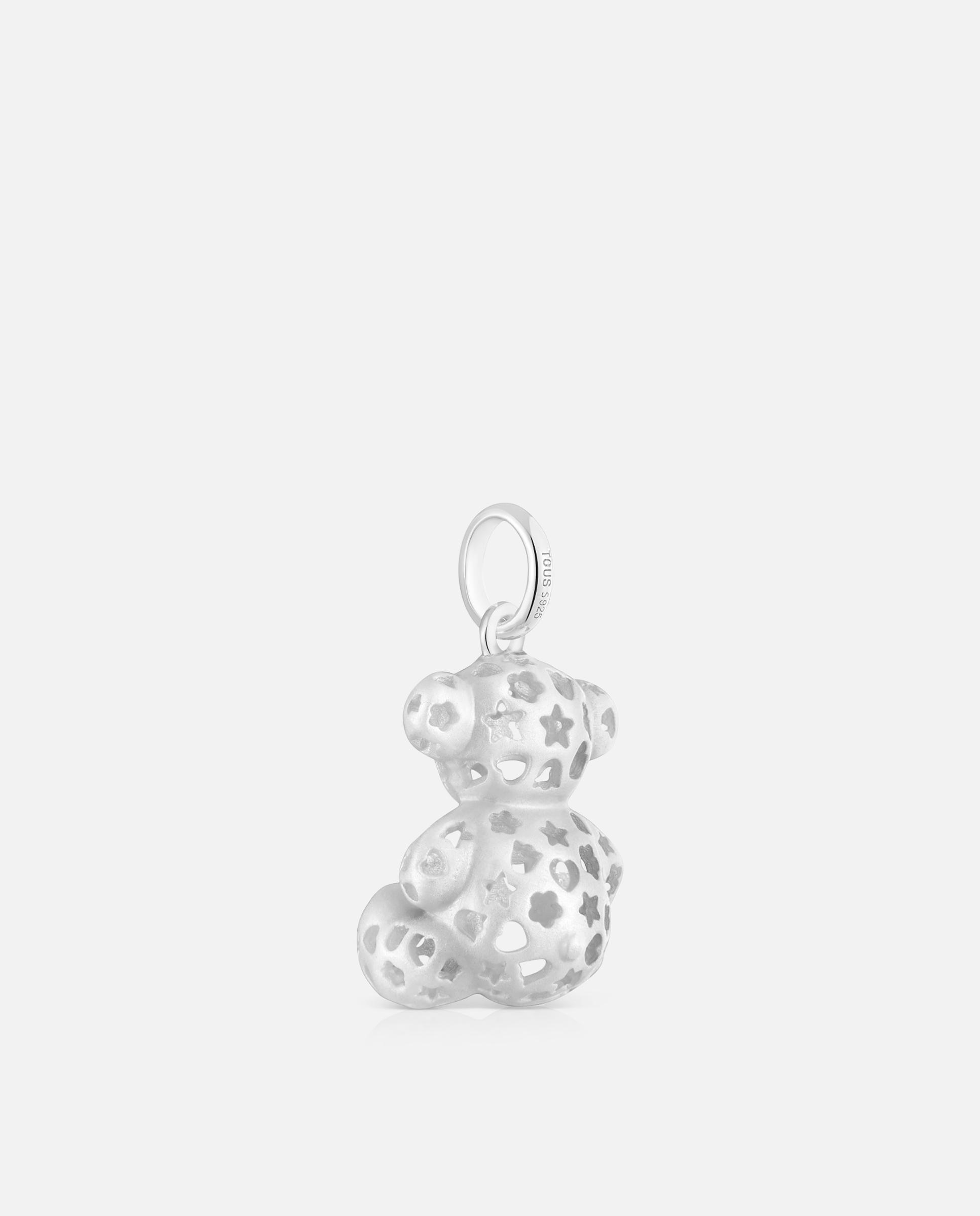 Pendentes Bold Bear Urso de Prata com Motivos Perfurados Prateado-3