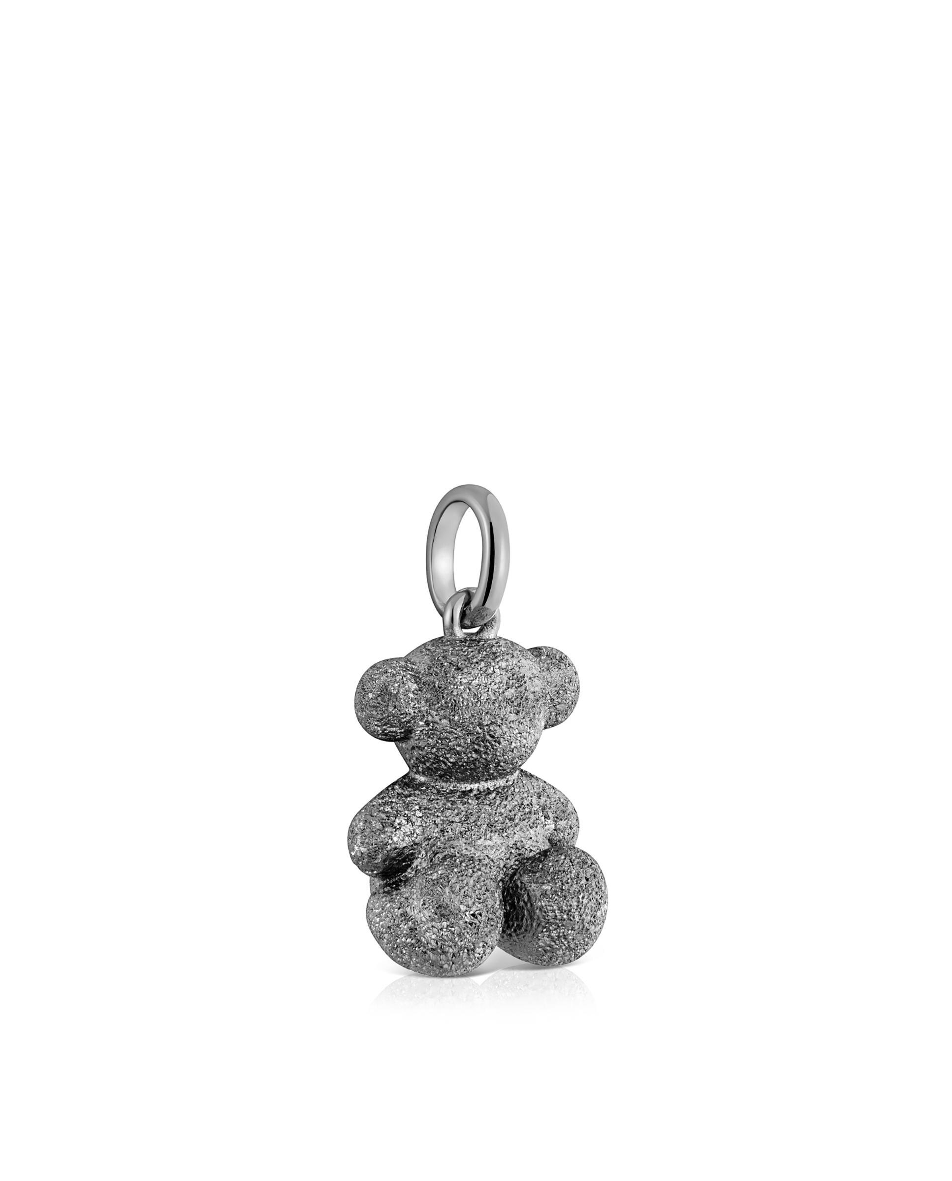 Pendentes Bold Bear Urso Médio de Prata Dark Silver Diamantada Prata-2
