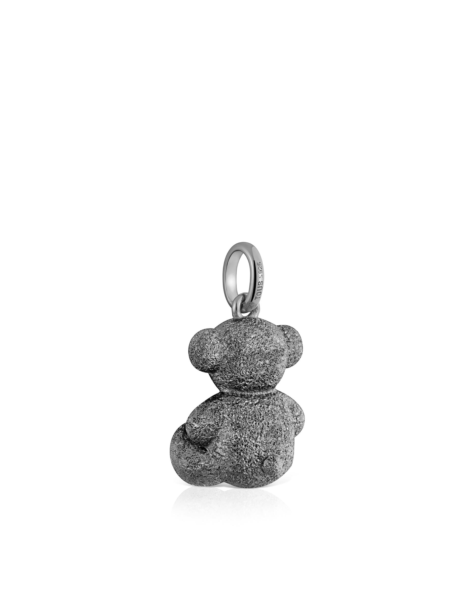 Pendentes Bold Bear Urso Médio de Prata Dark Silver Diamantada Prata-3