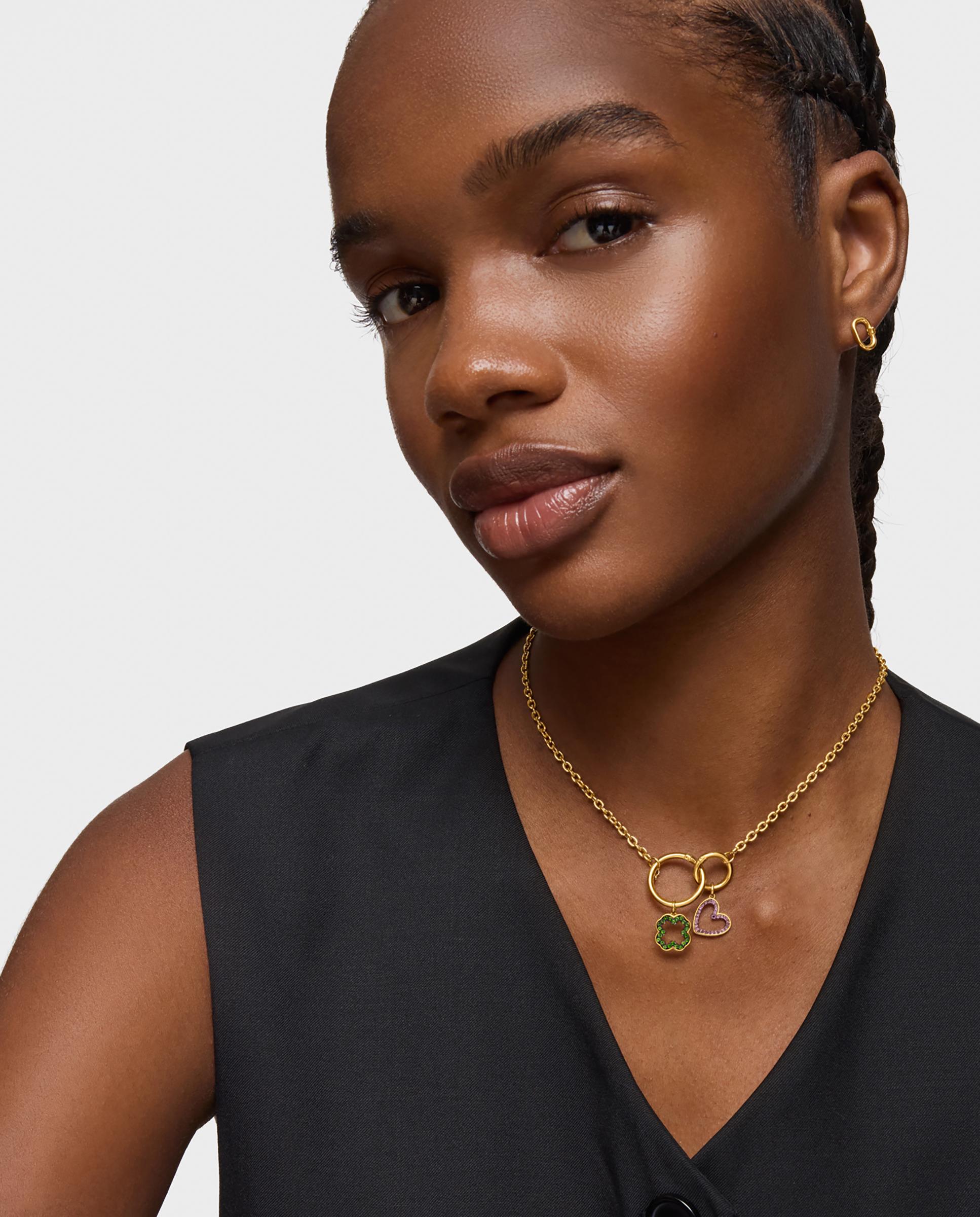 Pendente Medallions Trebol de Ouro 14 Kt e Cromodiópsido Verde-5
