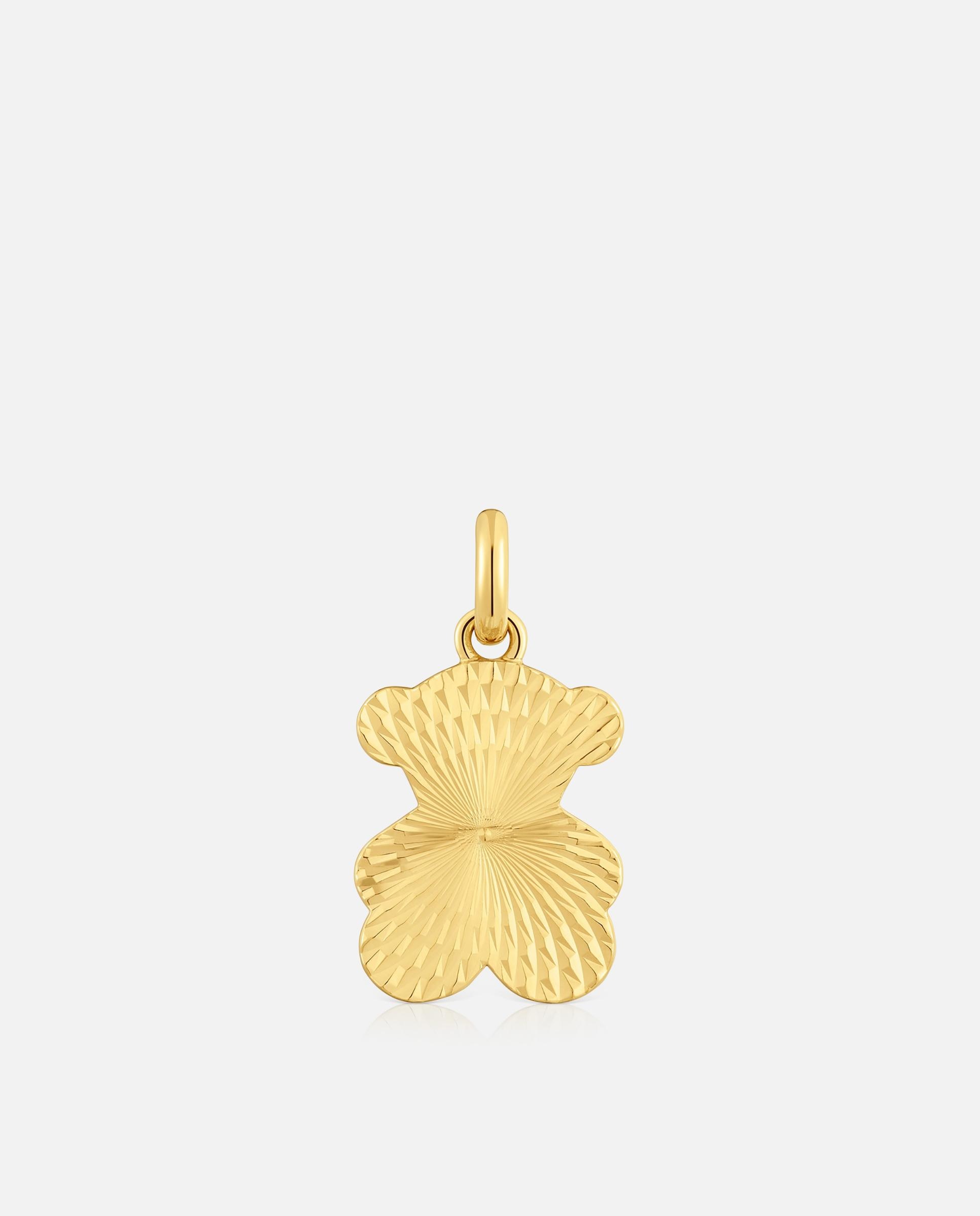 Pendente Sweet Dolls Urso Texturizado Banhado em Ouro 18 Kt Sobre Prata Dourado-1