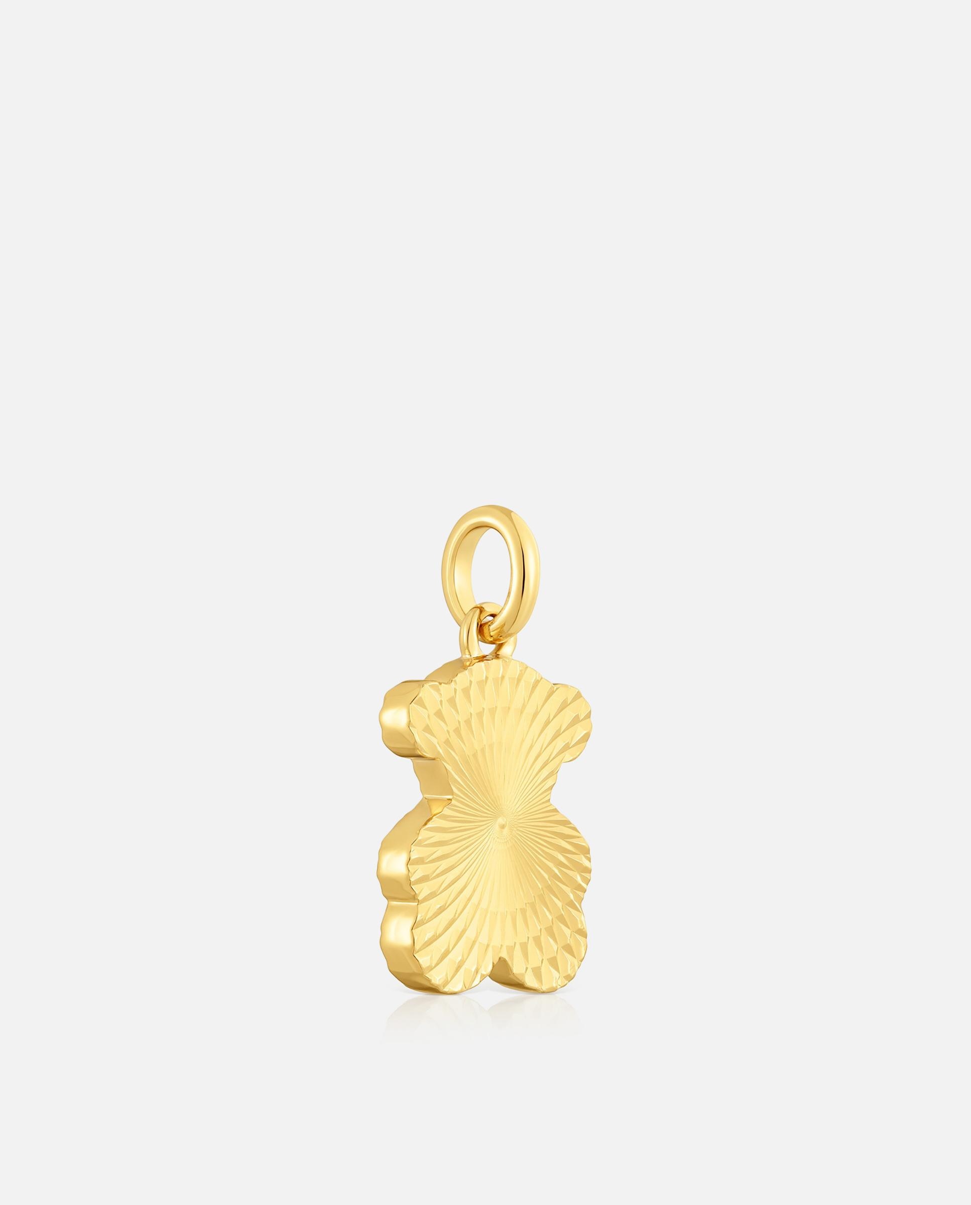Pendente Sweet Dolls Urso Texturizado Banhado em Ouro 18 Kt Sobre Prata Dourado-2