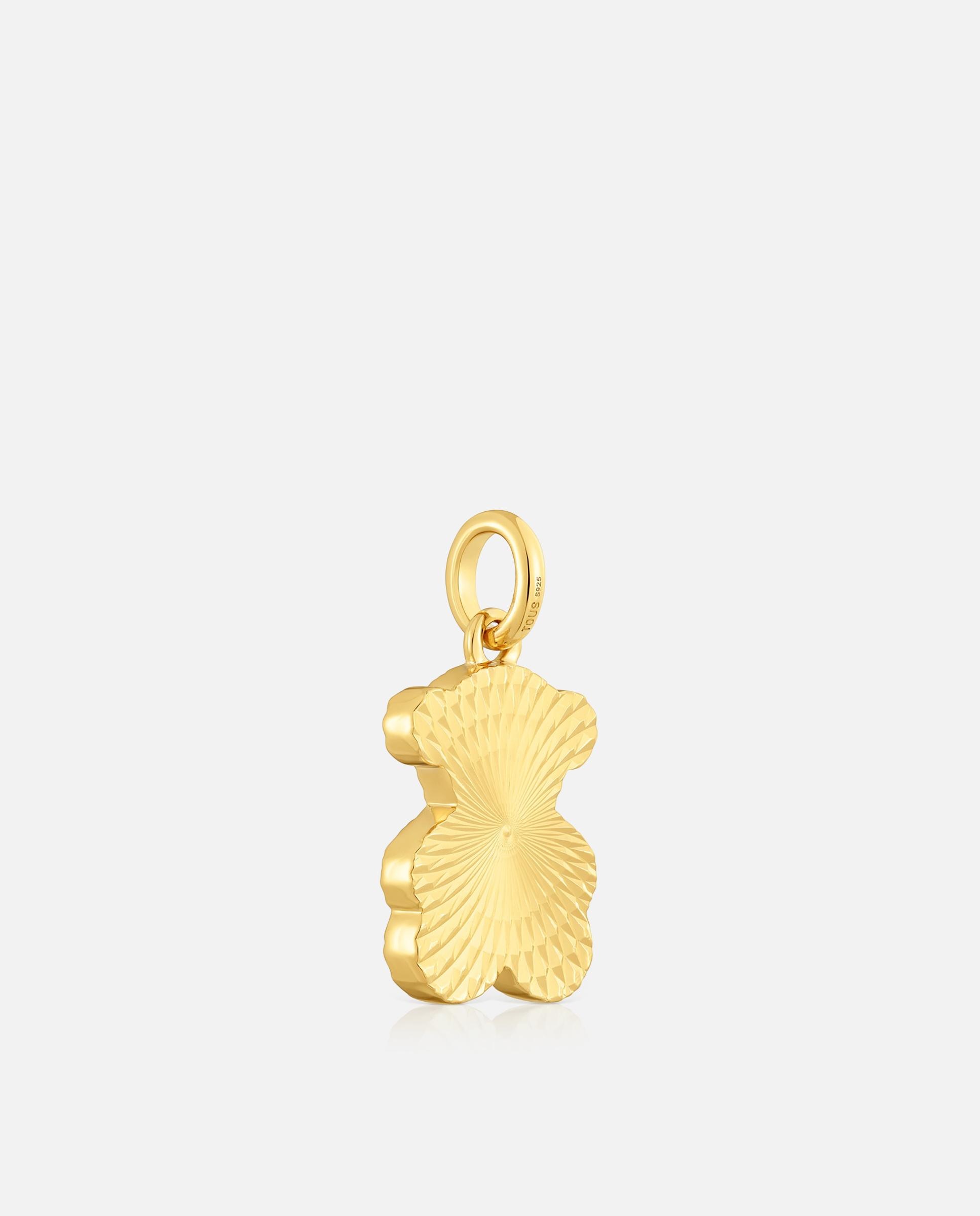 Pendente Sweet Dolls Urso Texturizado Banhado em Ouro 18 Kt Sobre Prata Dourado-3