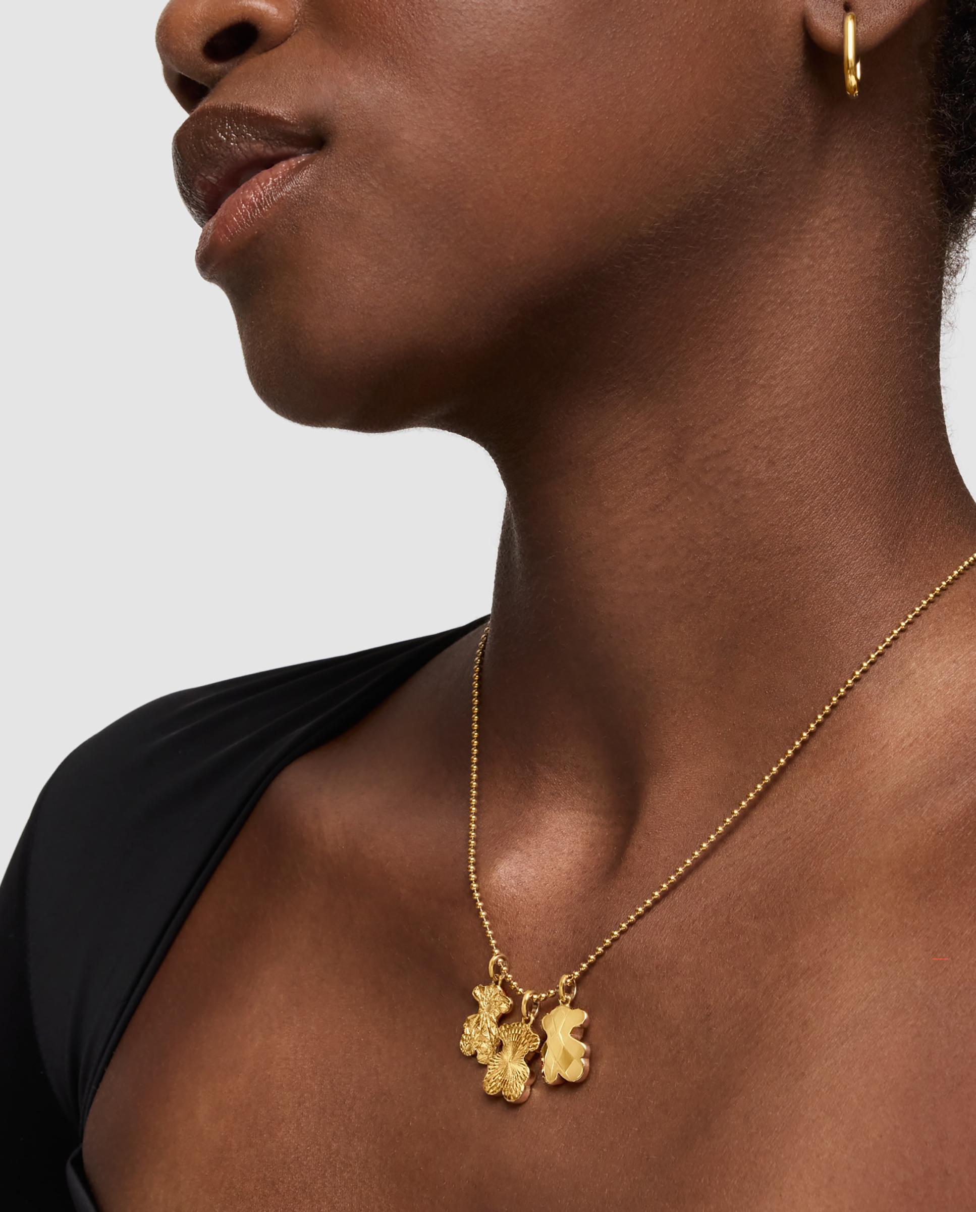 Pendente Sweet Dolls Urso Texturizado Banhado em Ouro 18 Kt Sobre Prata Dourado-5