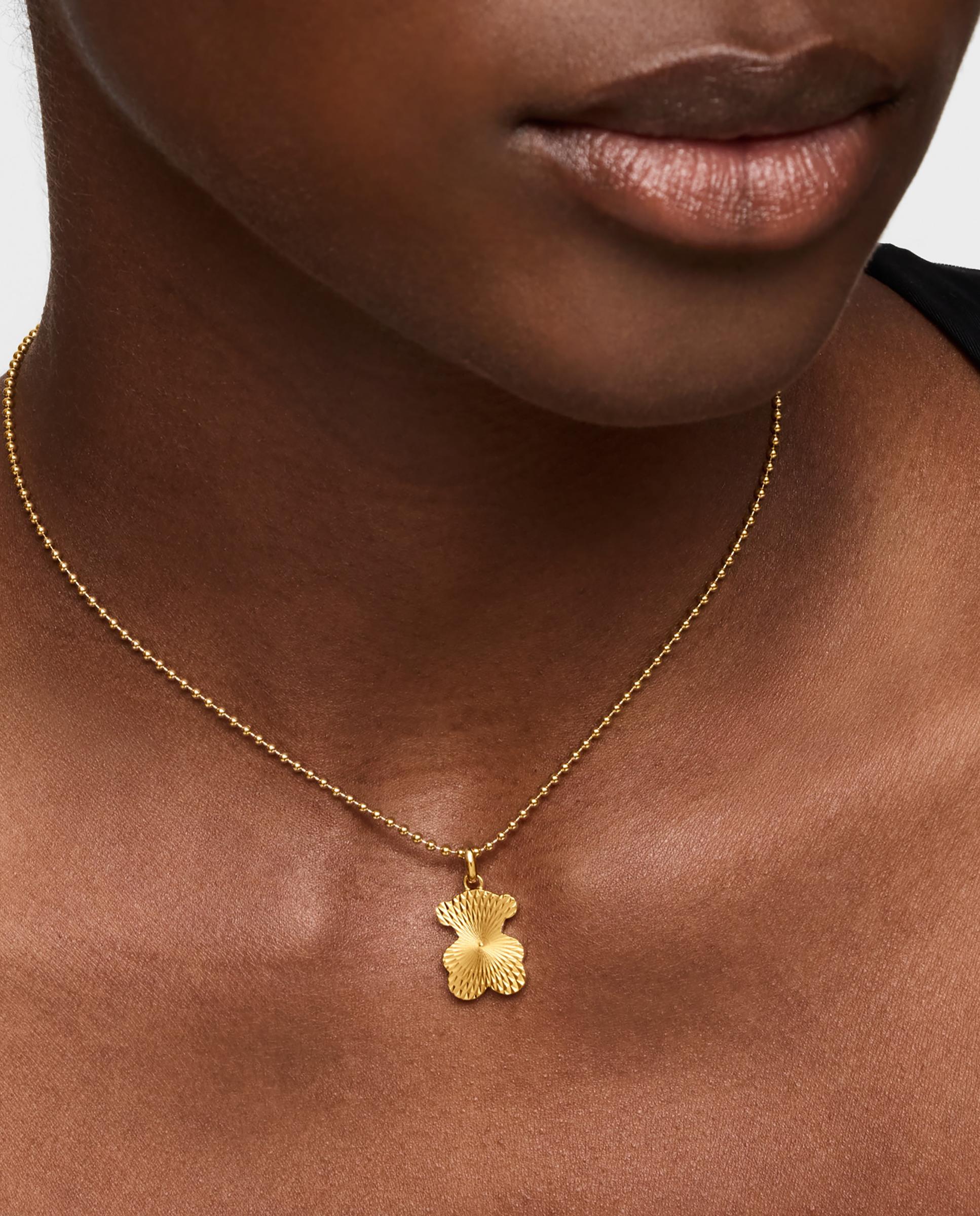 Pendente Sweet Dolls Urso Texturizado Banhado em Ouro 18 Kt Sobre Prata Dourado-6