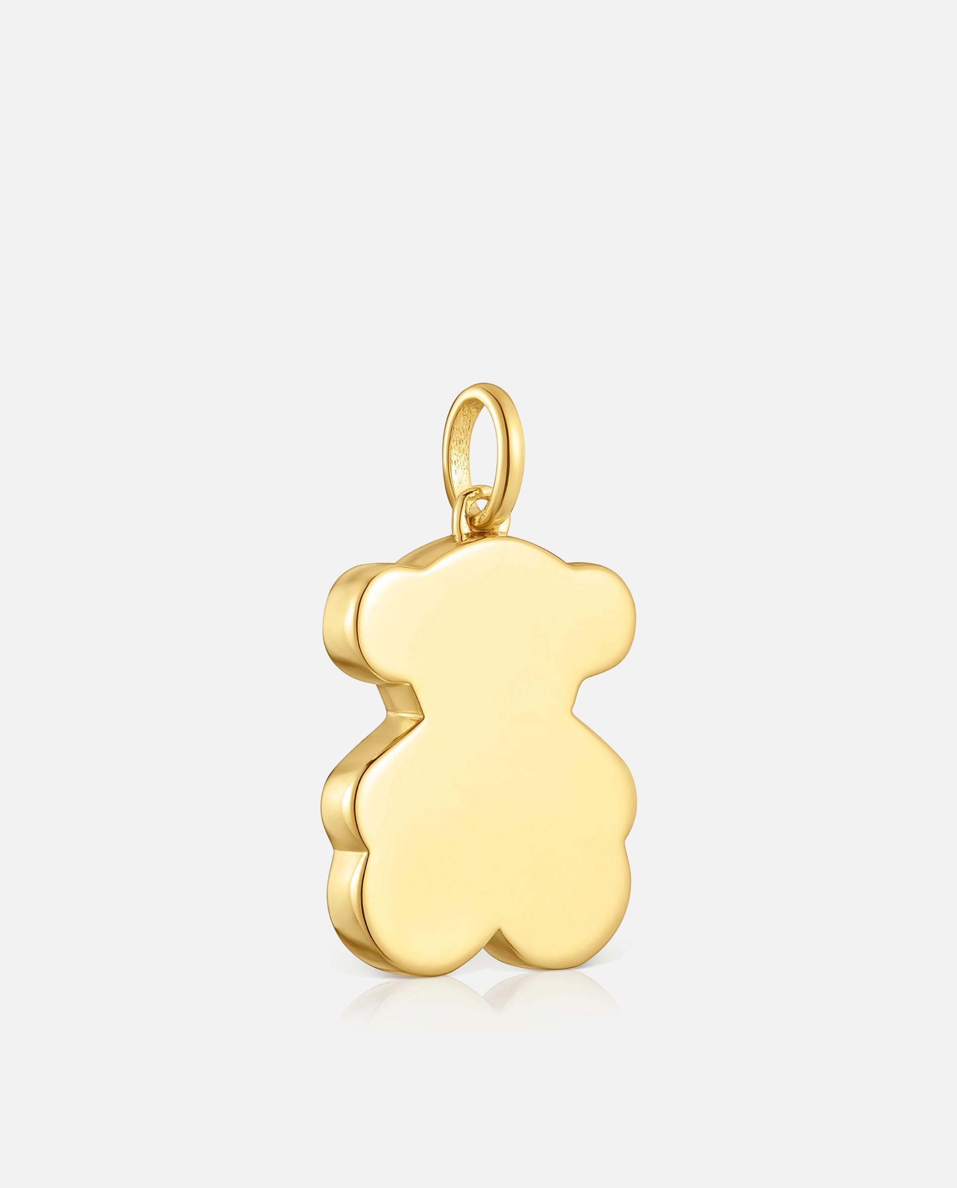 Pendente Sweet Dolls Lgg Urso Banhado em Ouro 18 Kt Sobre Prata e Safiras Criadas em Laboratório Multicolor-3