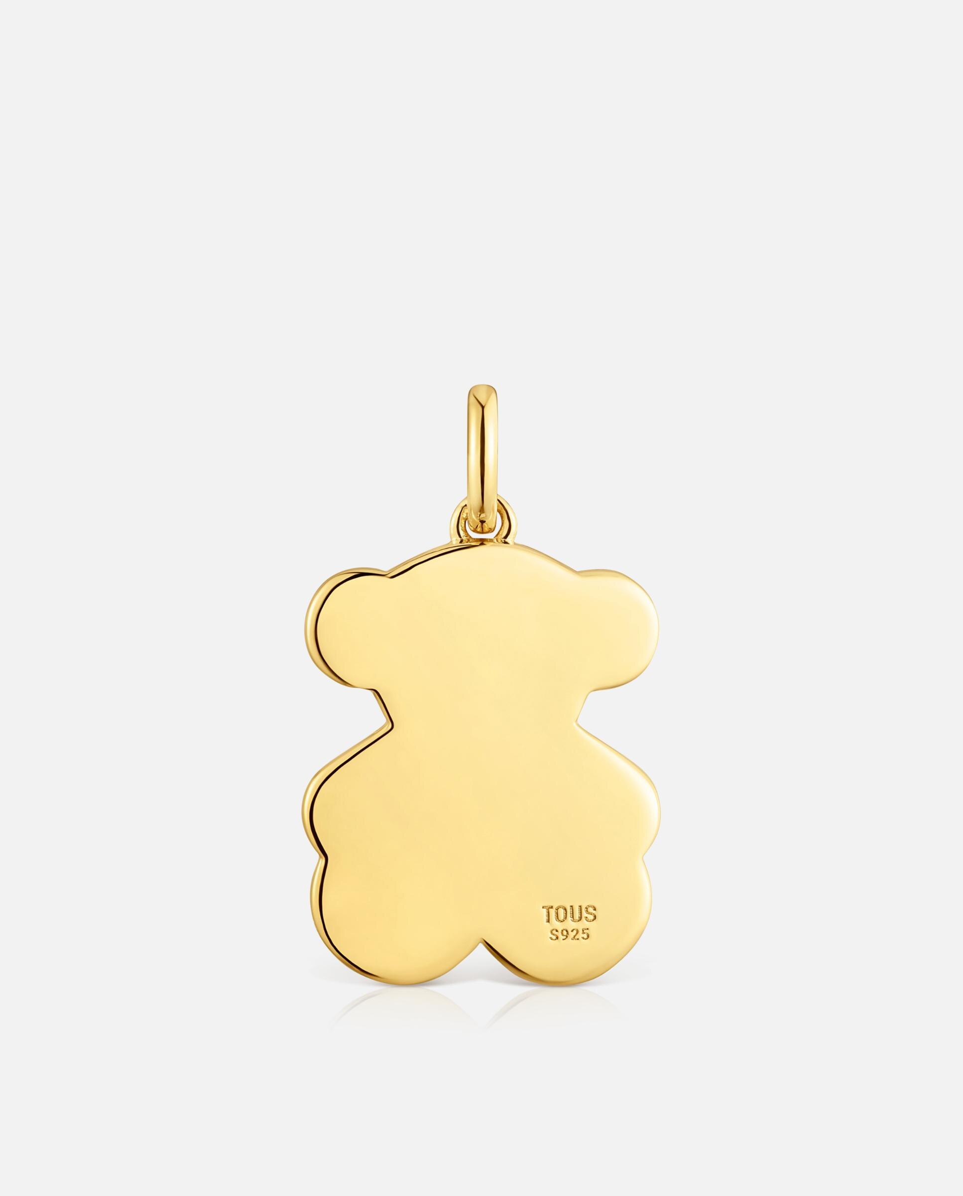Pendente Sweet Dolls Lgg Urso Banhado em Ouro 18 Kt Sobre Prata e Safiras Criadas em Laboratório Multicolor-4