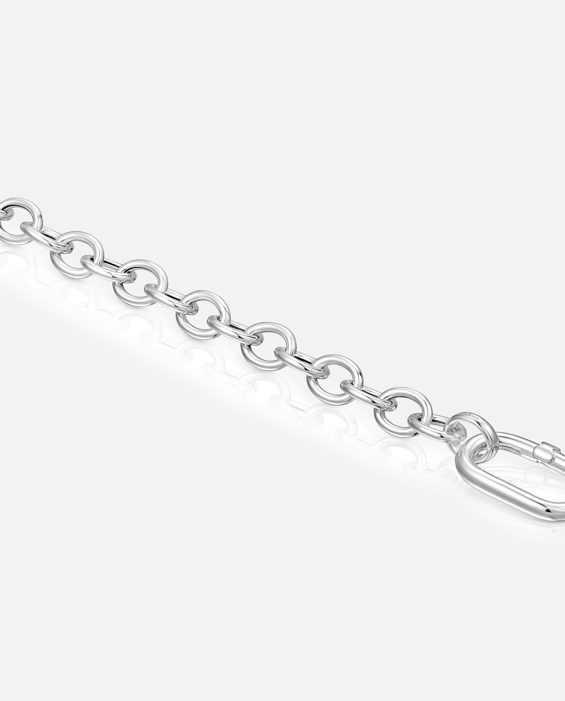 Pulseira de Corrente Hold Oval de Prata e Argola Prateado-3