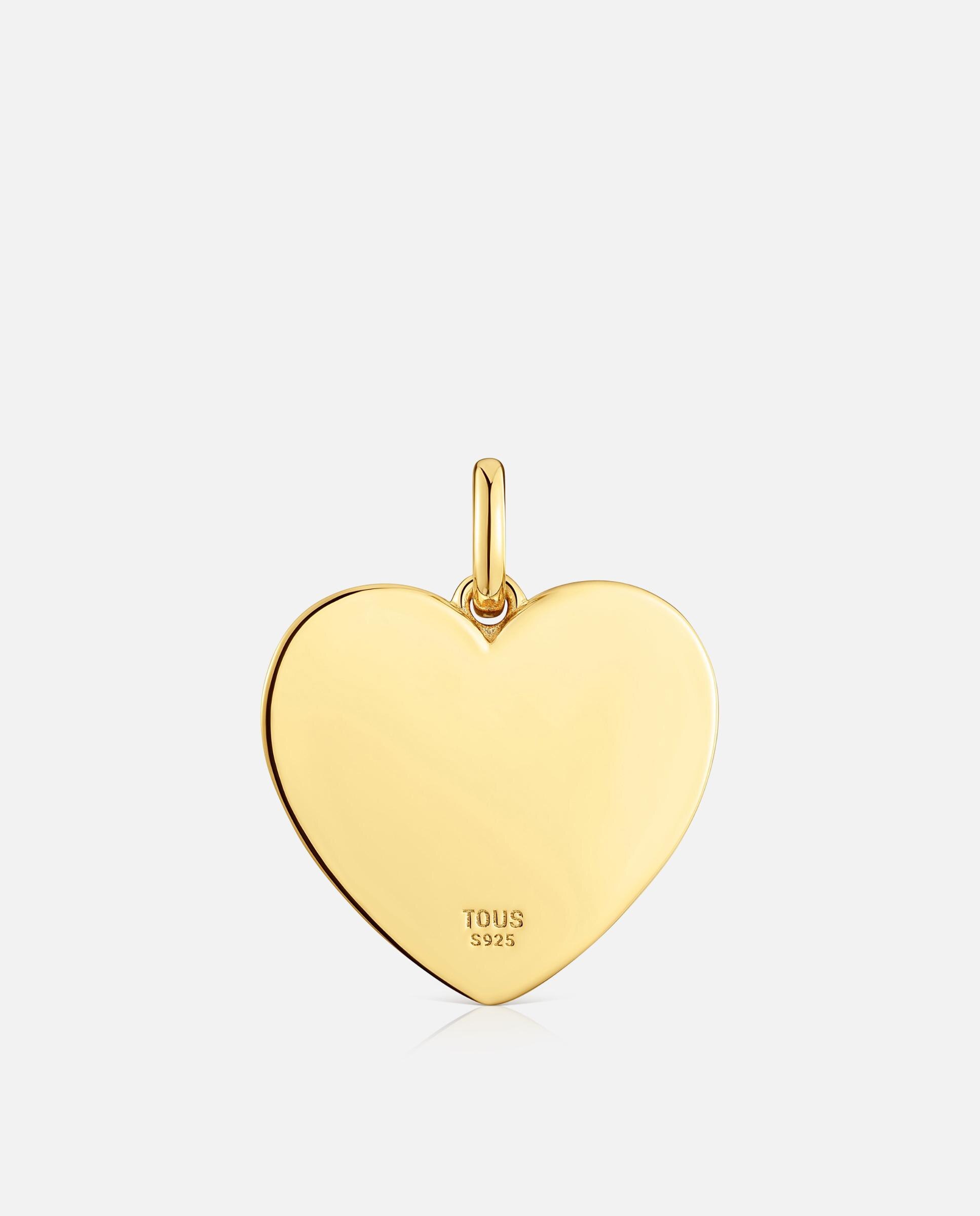 Pendente Sweet Dolls Lgg Coração Banhado em Ouro 18 Kt Sobre Prata e Safiras Criadas em Laboratório Multicolor-3