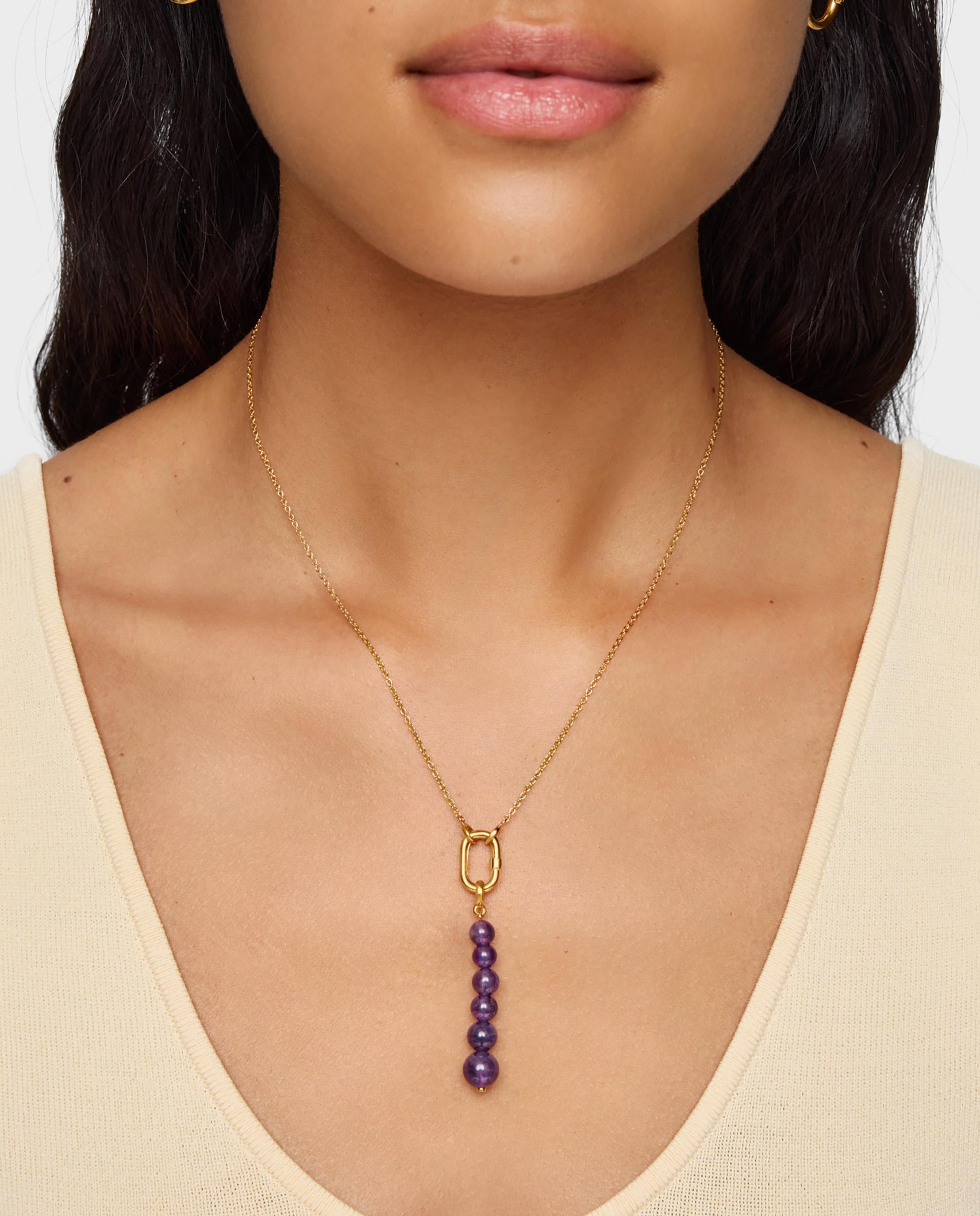 Brincos Hold Compridos Banhados a Ouro 18 Kt Sobre Prata e Ametista Roxo-5