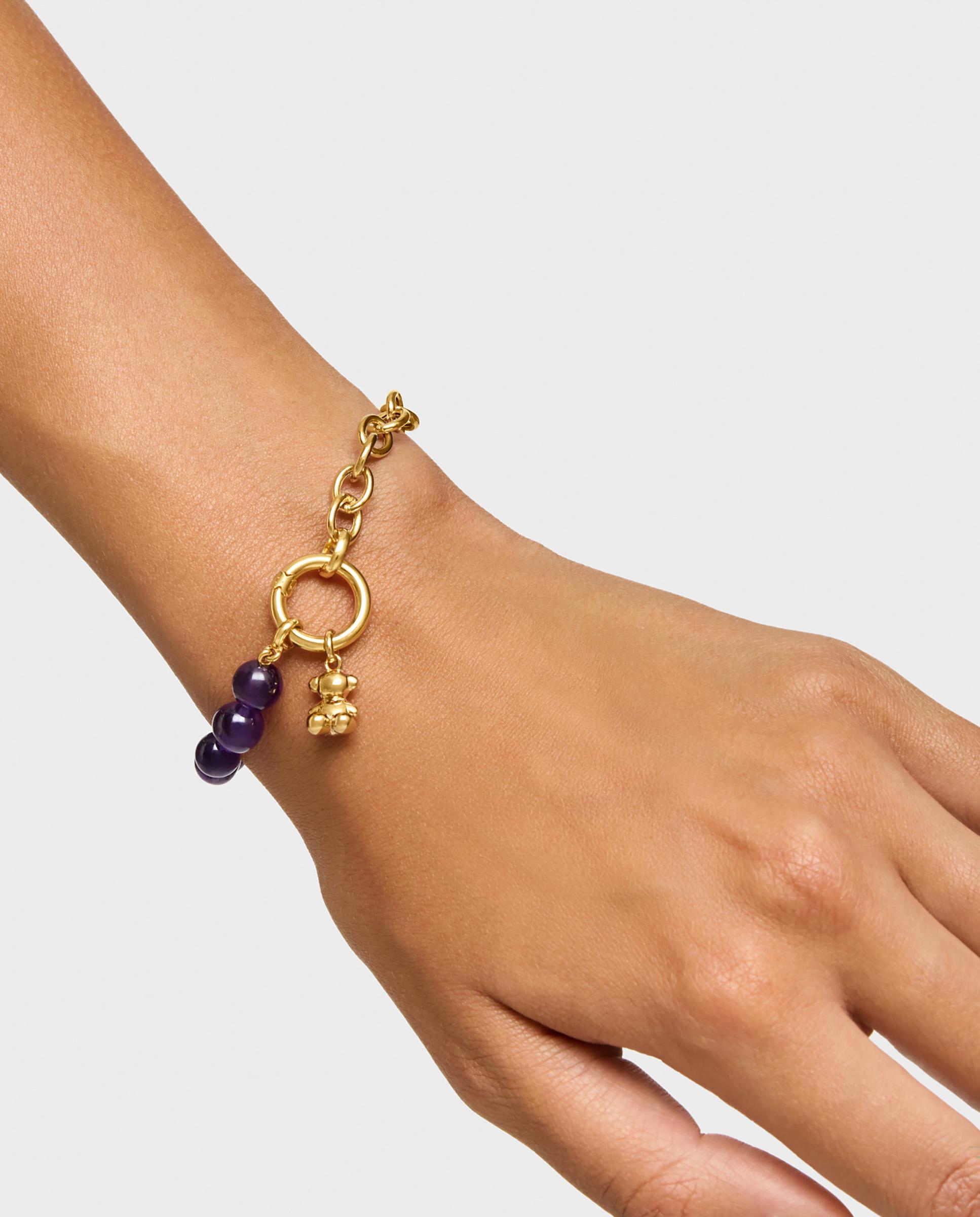 Pulseira Hold Banhada a Ouro 18 Kt Sobre Prata e Ametista Roxo-5