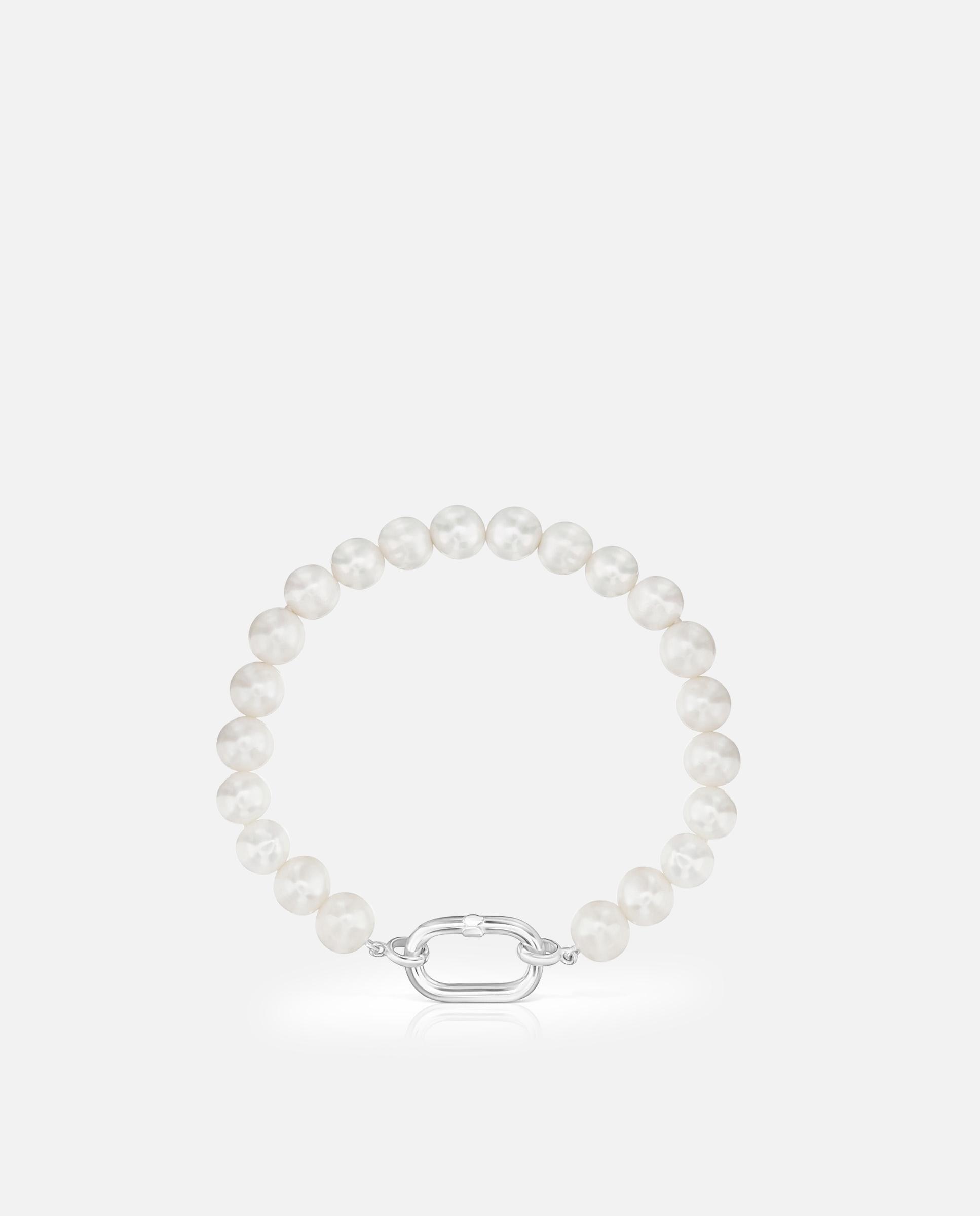 Pulseira Hold Oval e Argola de Prata Branco-2