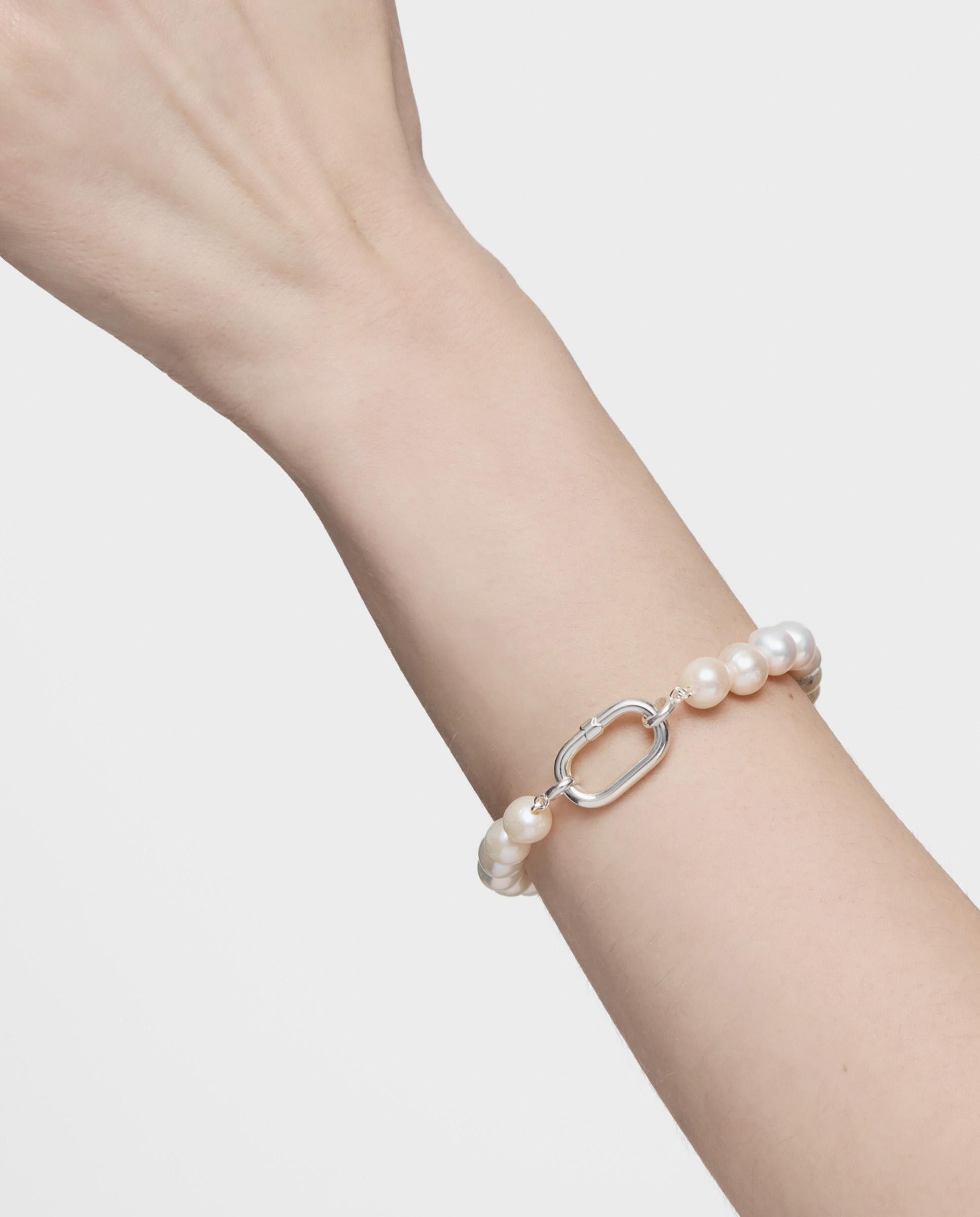 Pulseira Hold Oval e Argola de Prata Branco-6