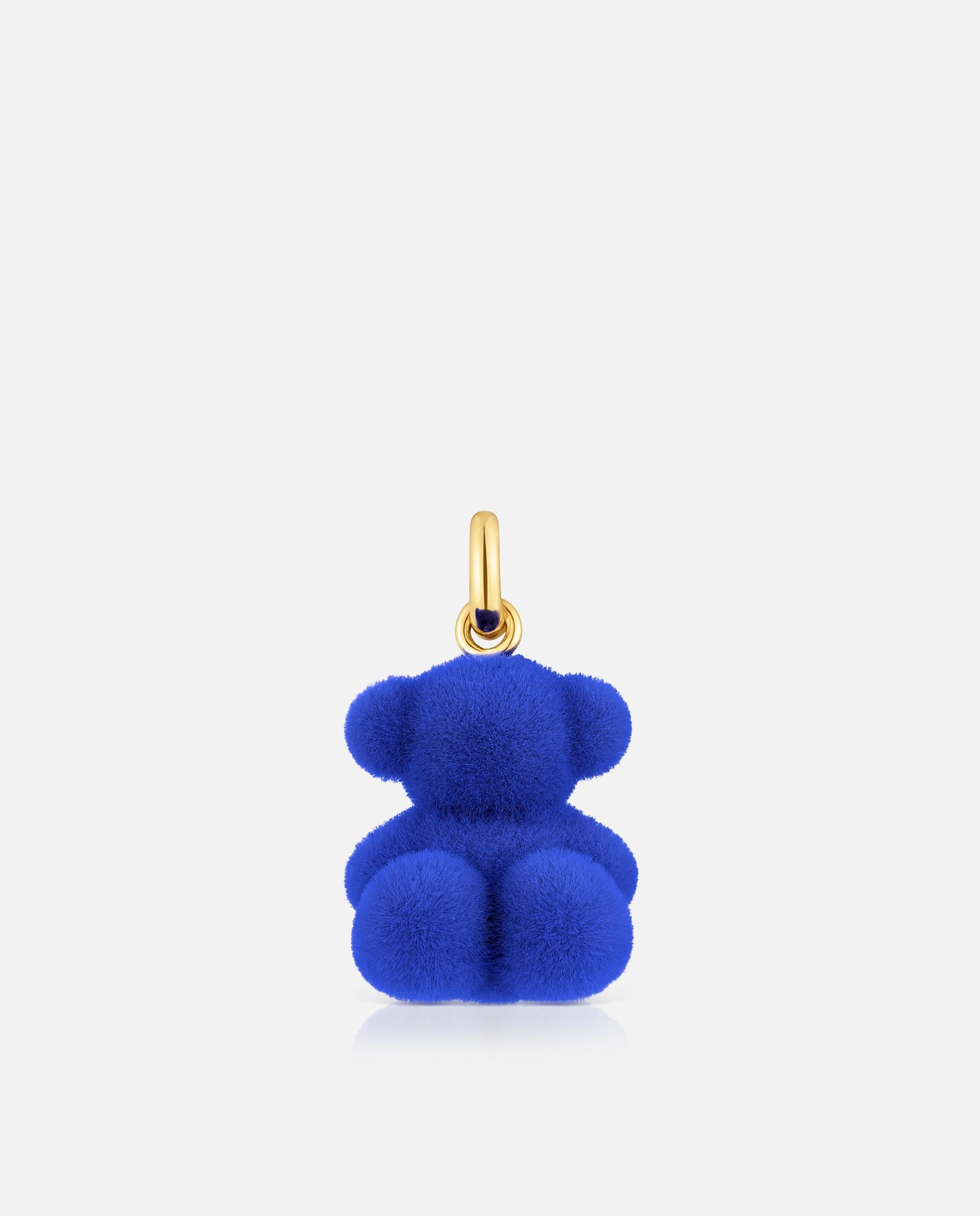 Pendente Bold Bear Urso Velvet em Azul Banhado a Ouro 18 Kt Sobre Prata Azul-1