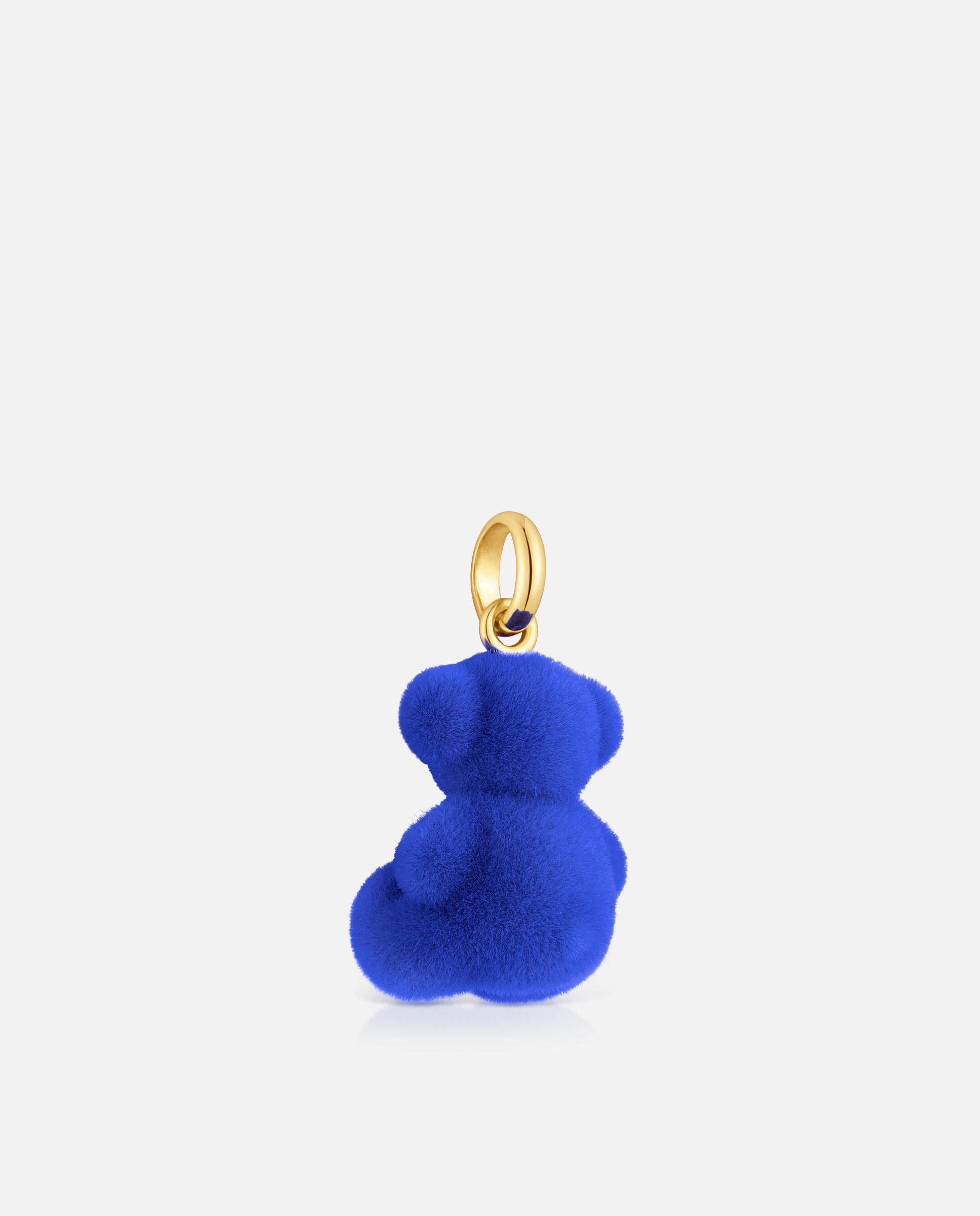 Pendente Bold Bear Urso Velvet em Azul Banhado a Ouro 18 Kt Sobre Prata Azul-3