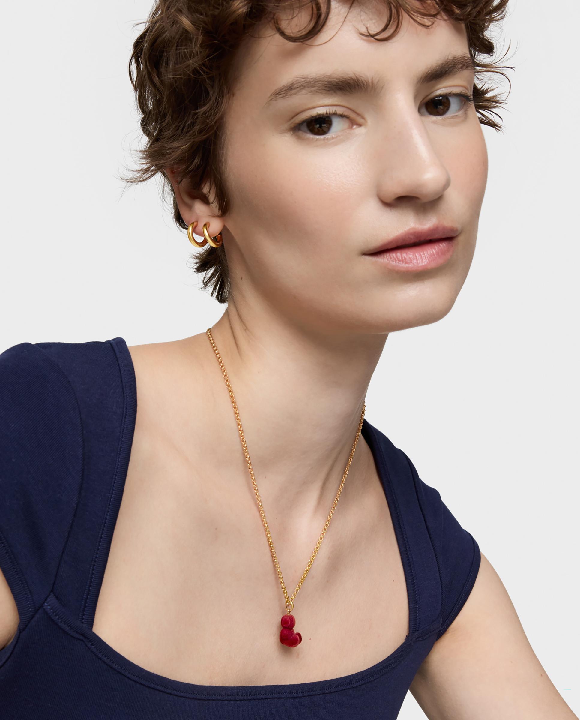 Pendentes Bold Bear Velvet em Bordeaux Banhado a Ouro 18 Kt em Prata Multicolor-4
