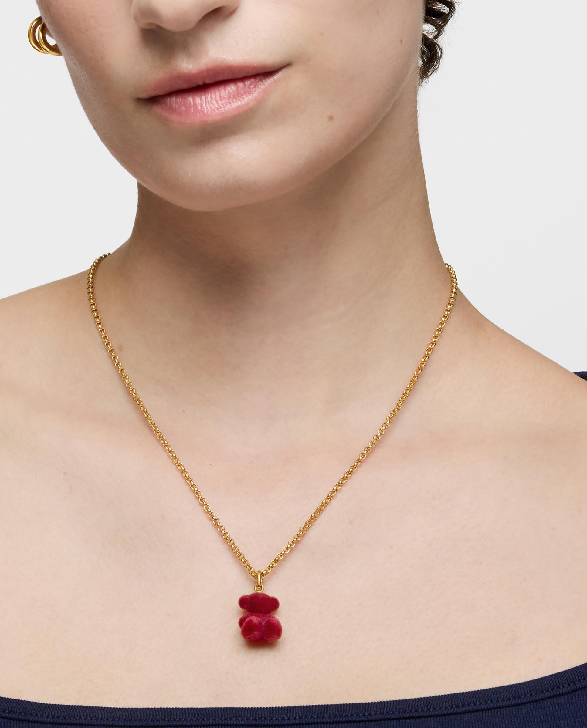 Pendentes Bold Bear Velvet em Bordeaux Banhado a Ouro 18 Kt em Prata Multicolor-6