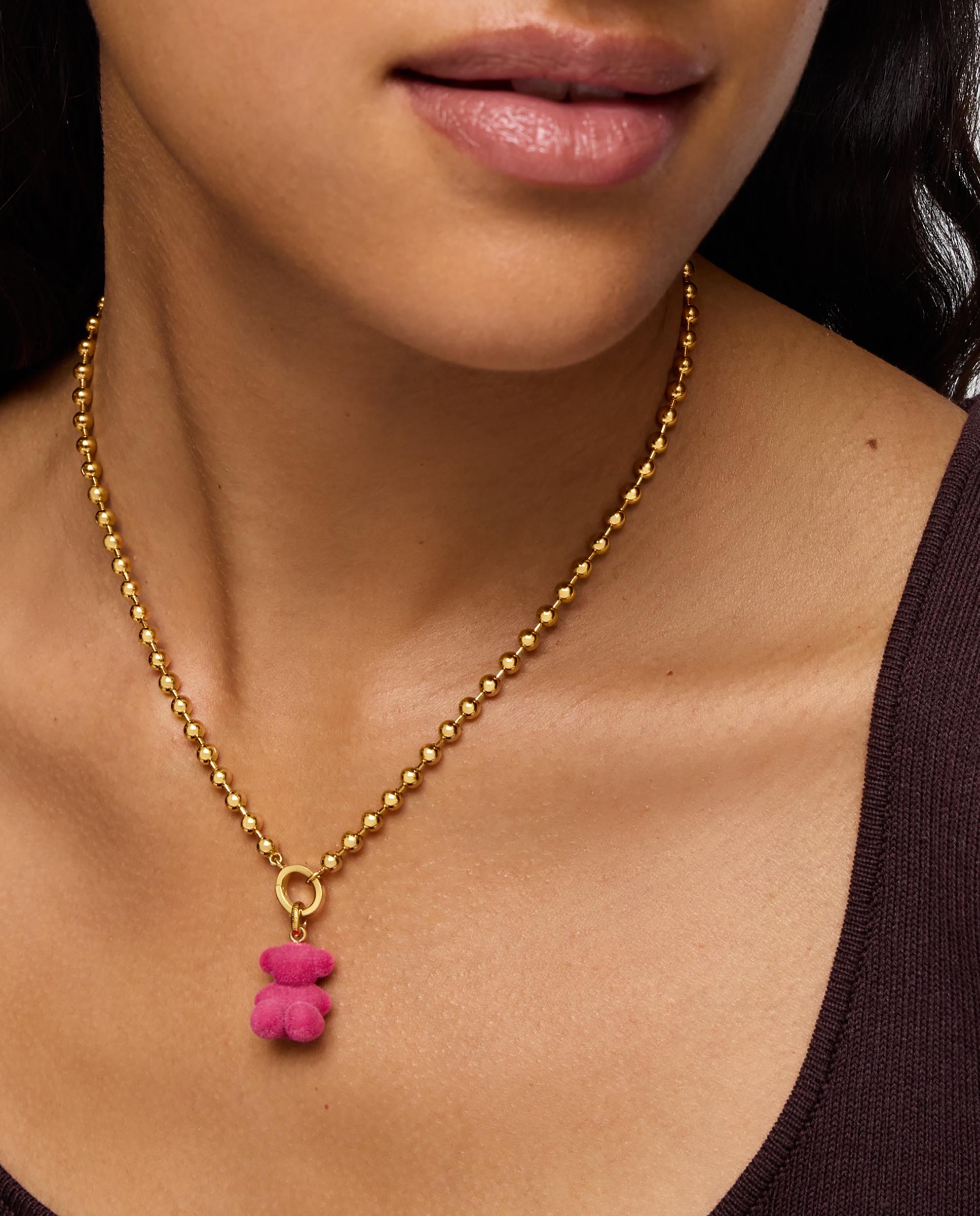 Pendente Bold Bear Oso Velvet em Rosa Banhado em Ouro 18 Kt Sobre Prata Rosa-pastilha-6