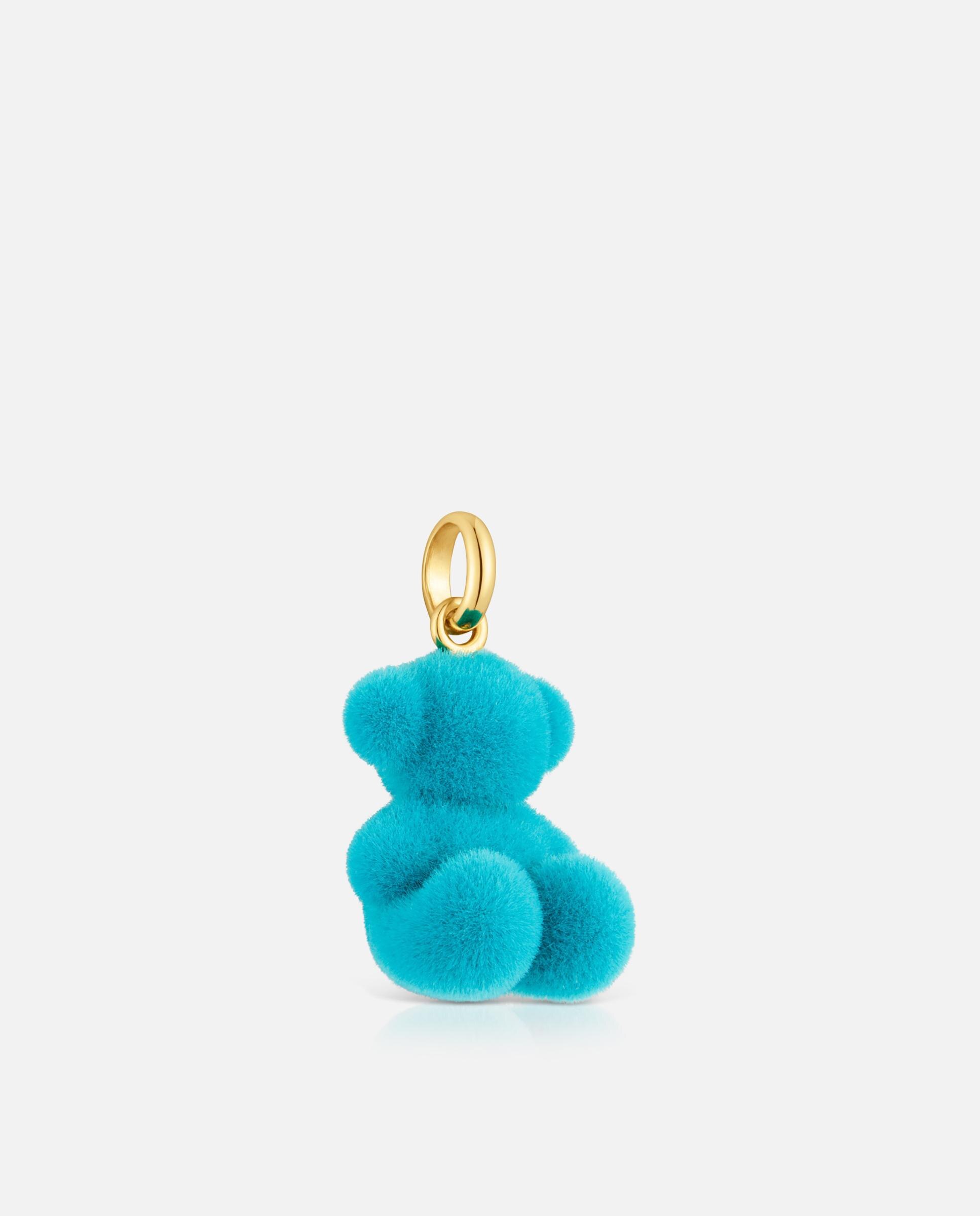 Pendente Bold Bear Oso Velvet em Turquesa Banhado a Ouro 18 Kt Sobre Prata Azul-turquesa-2