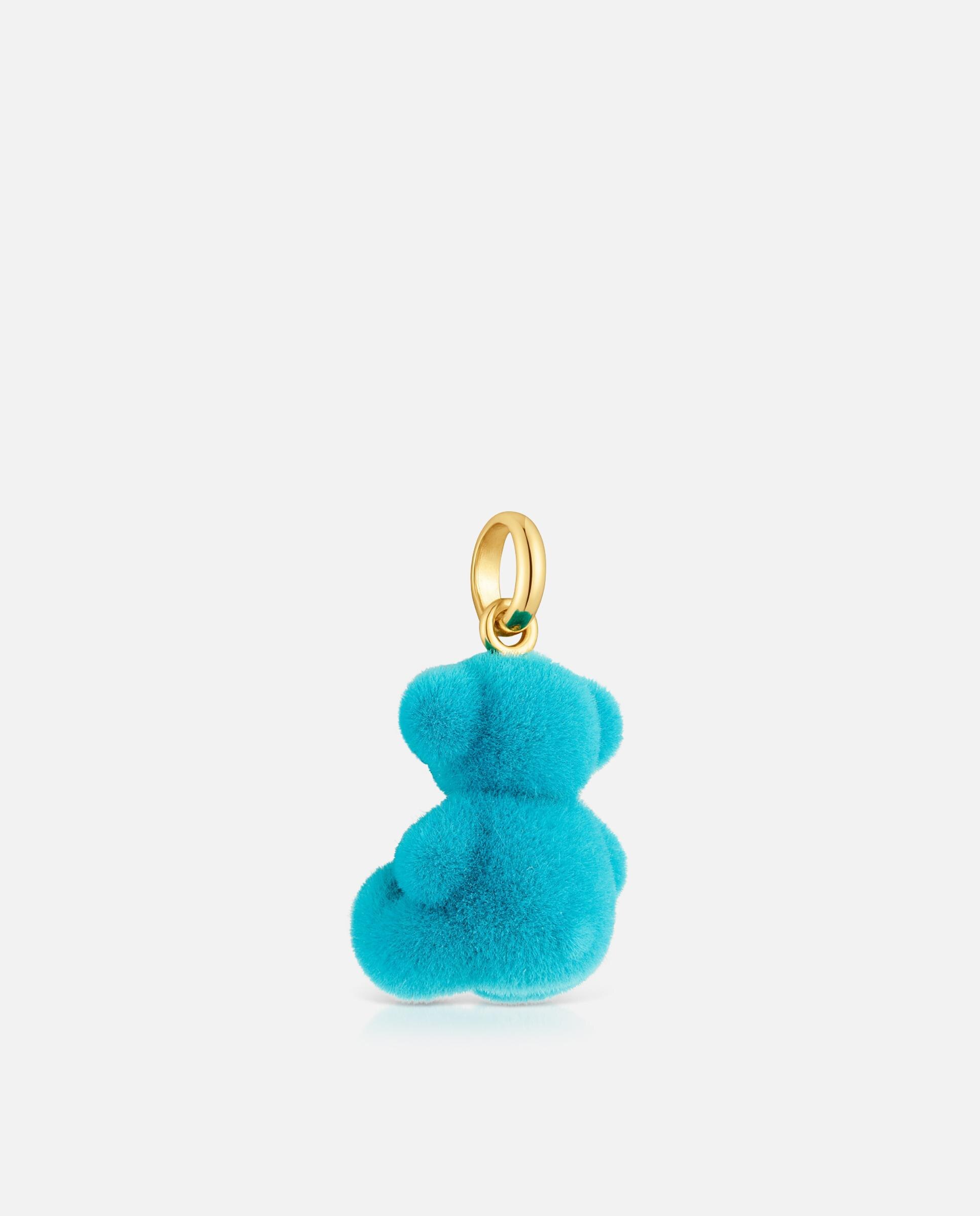 Pendente Bold Bear Oso Velvet em Turquesa Banhado a Ouro 18 Kt Sobre Prata Azul-turquesa-3