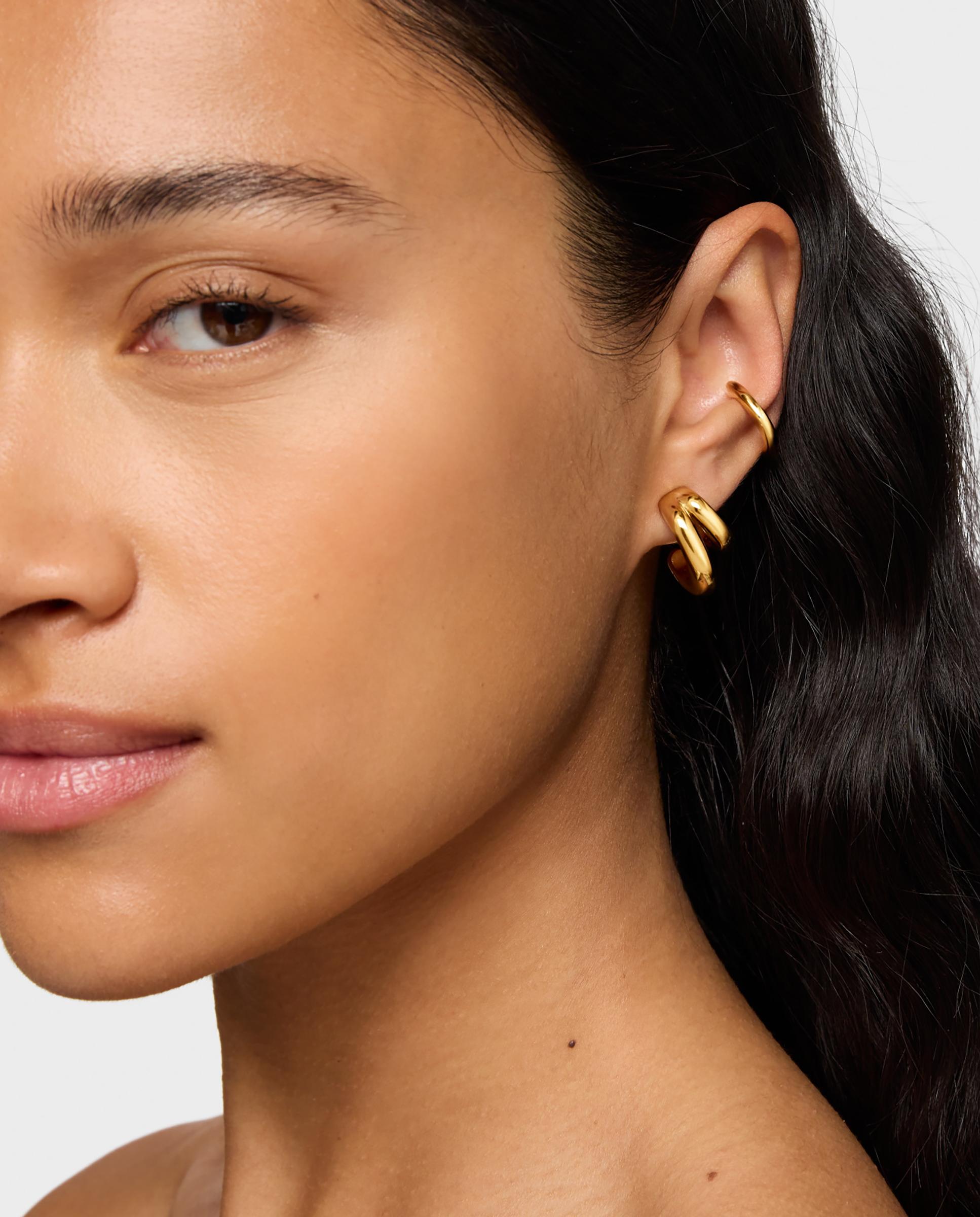 Piercing Line Banhado em Ouro 18 Kt Sobre Prata Dourado-4