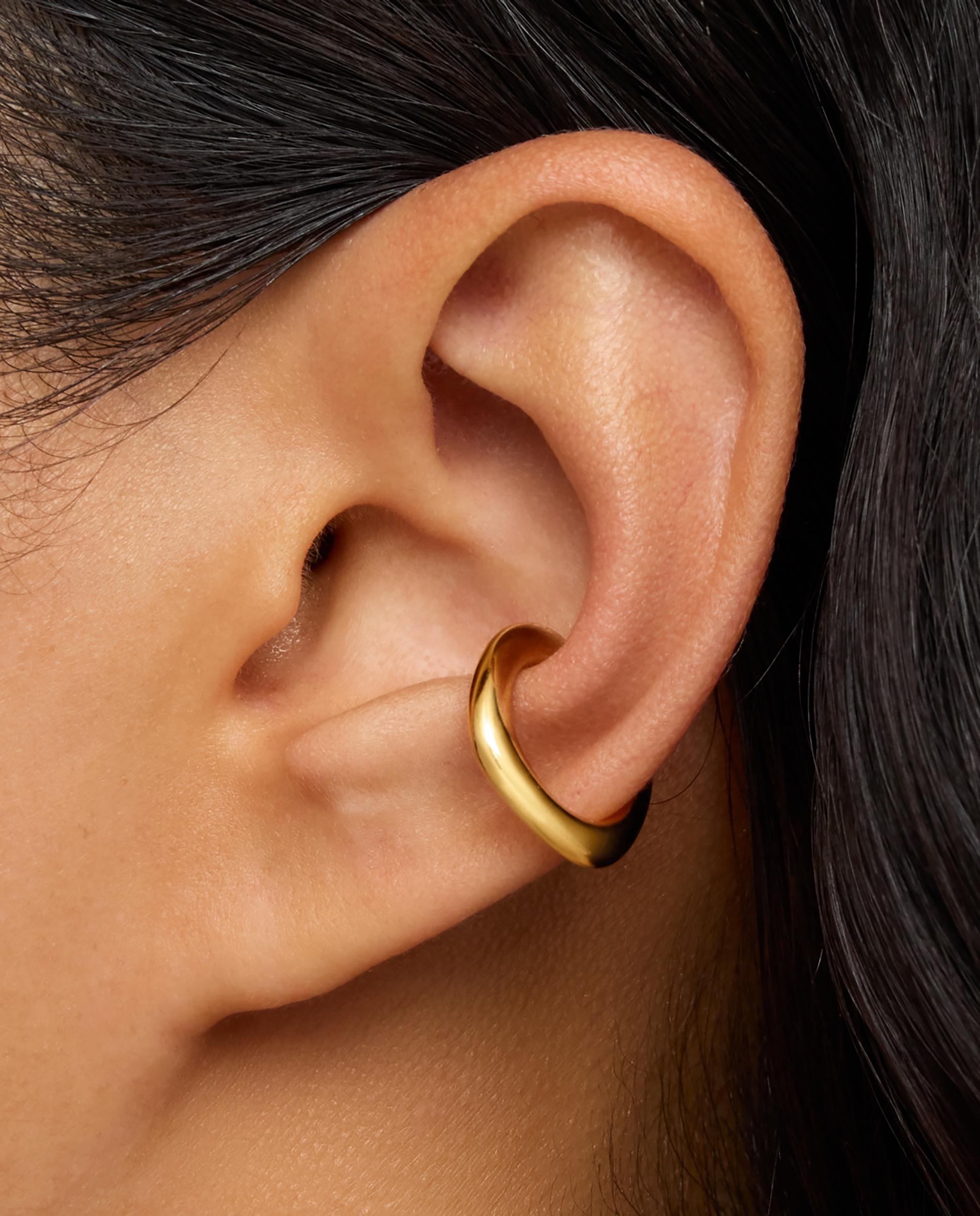 Piercing Line Banhado em Ouro 18 Kt Sobre Prata Dourado-5