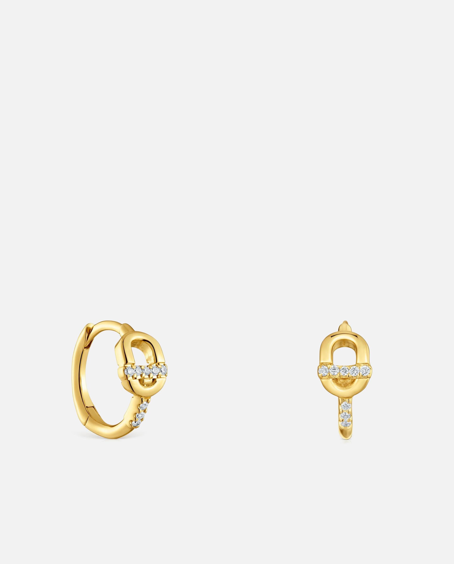 Brincos de Aro Manifesto com Ouro 14 Kt e Diamantes Branco-1