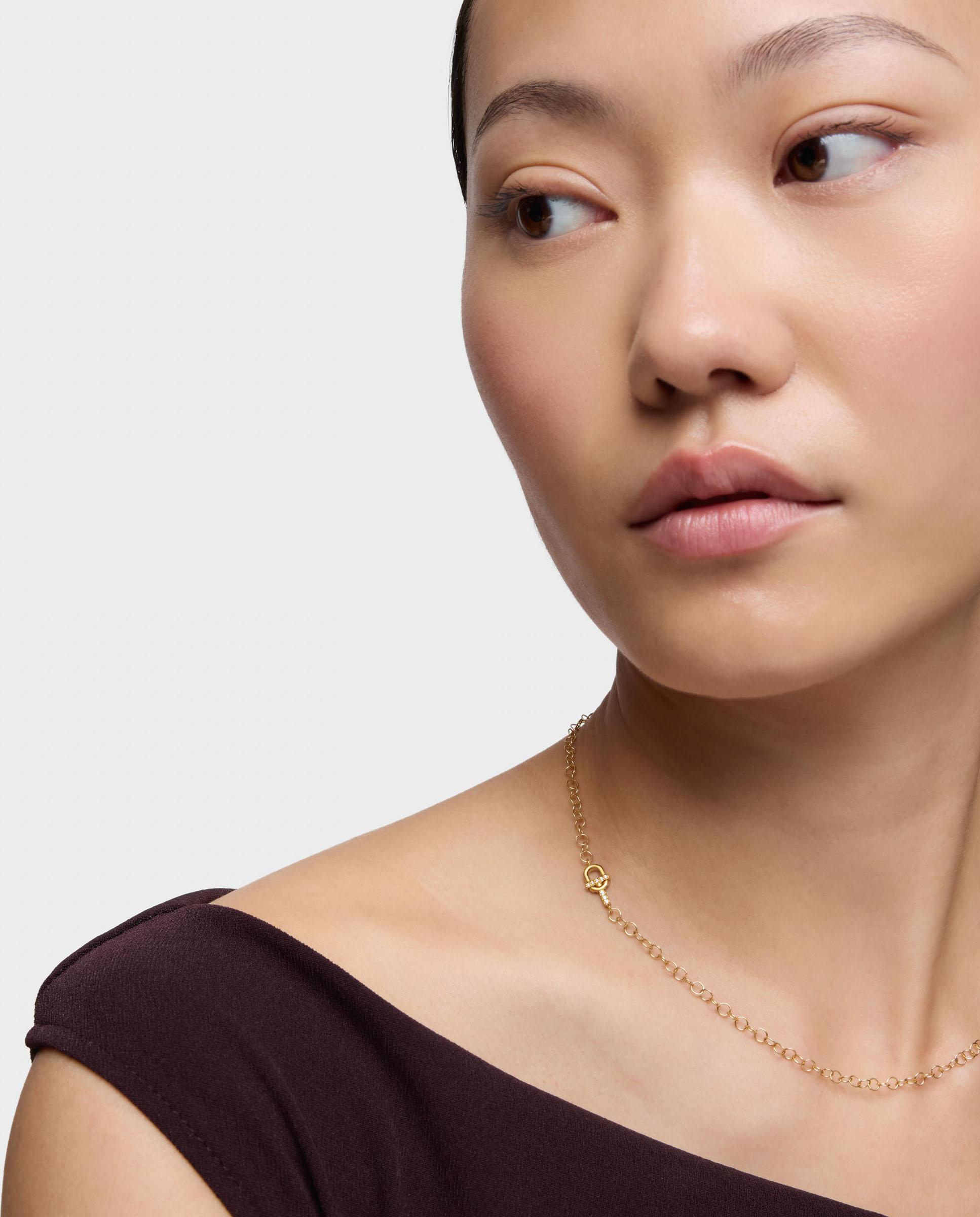 Colar Manifesto de Ouro 14 Kt e Diamantes Branco-5