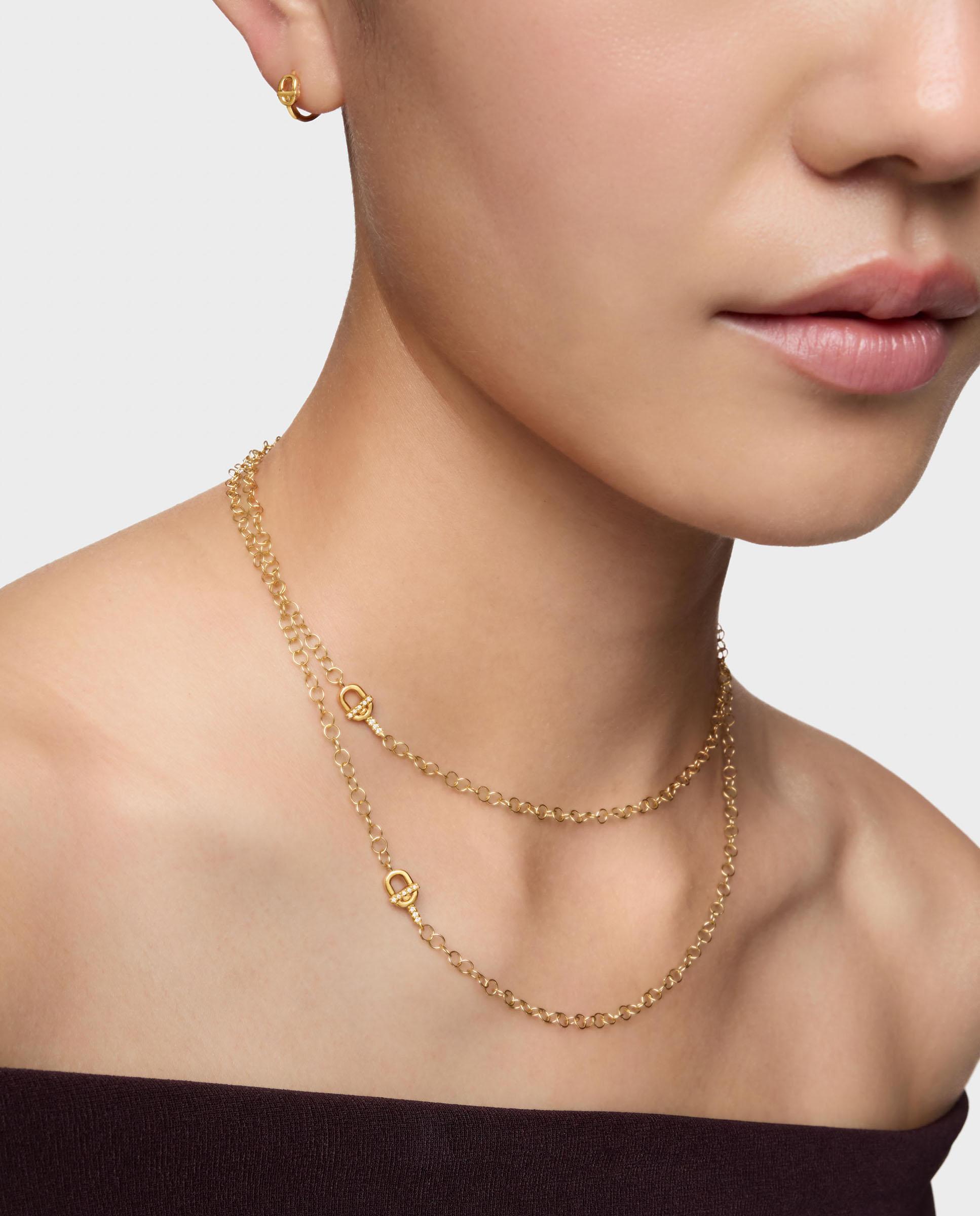 Colar Manifesto de Ouro 14 Kt e Diamantes Branco-6