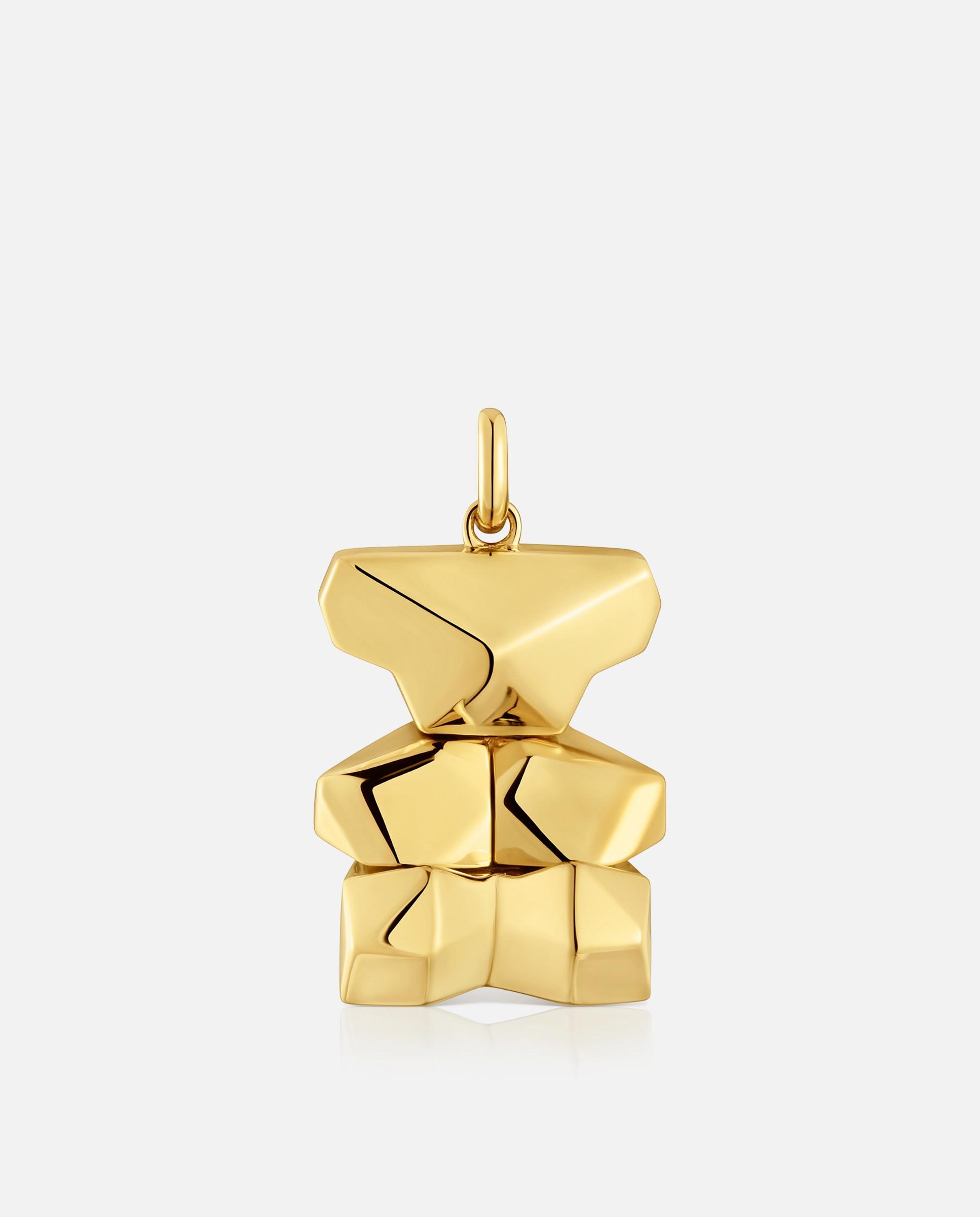 Pendente Sweet 40s Banhado em Ouro 18 Kt Sobre Prata Cubo Oso Dourado-1