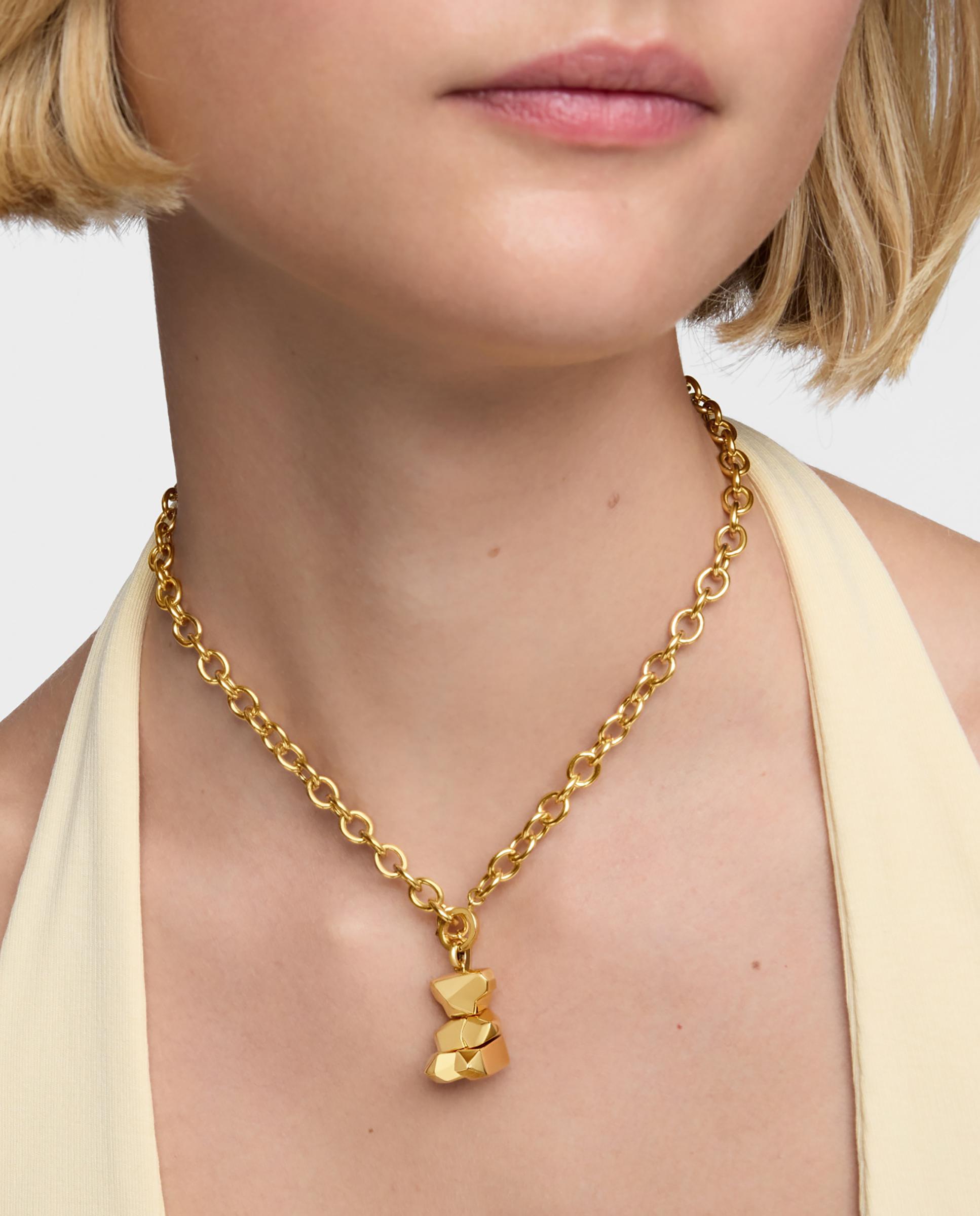 Pendente Sweet 40s Banhado em Ouro 18 Kt Sobre Prata Cubo Oso Dourado-6