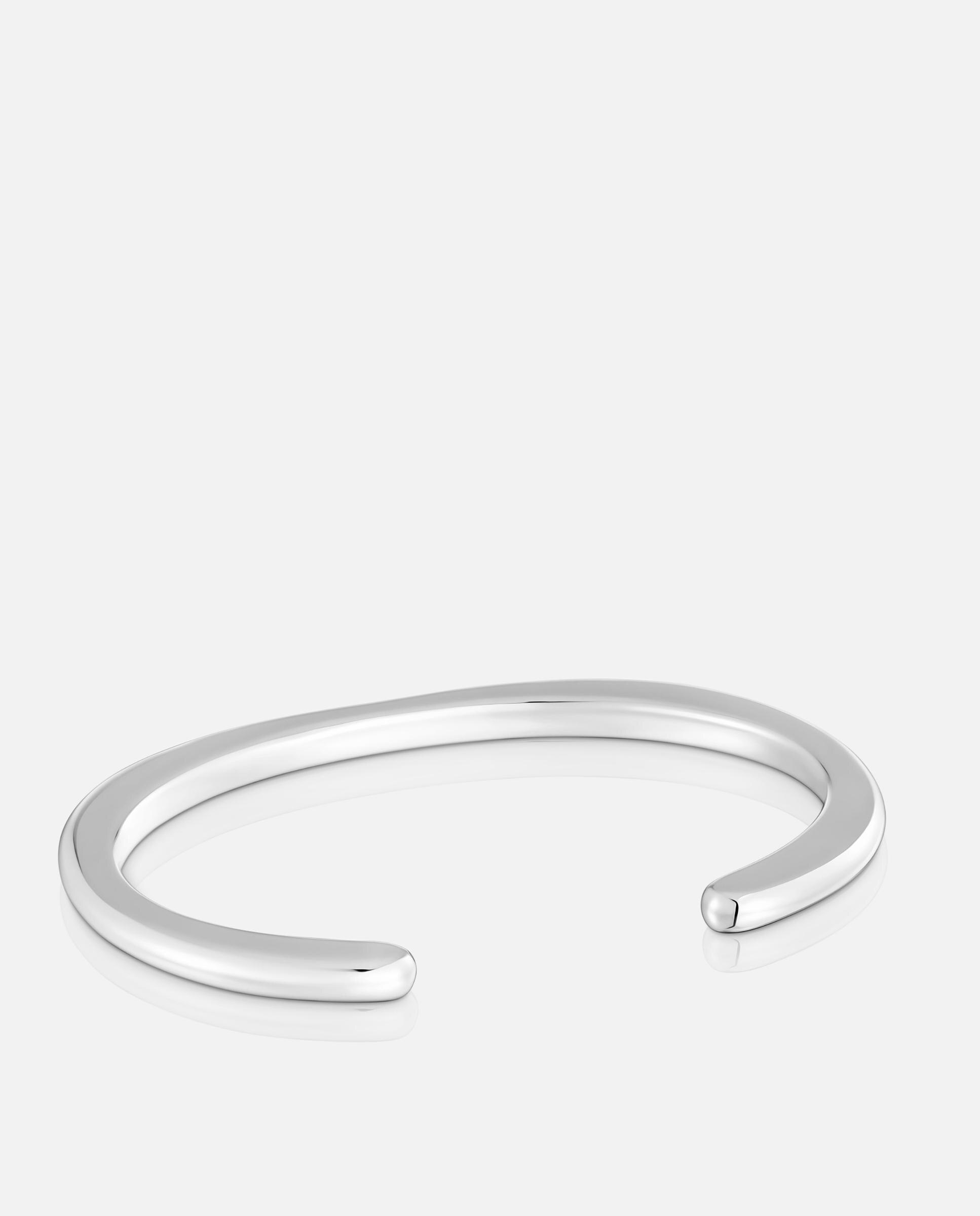 Pulseira Rígida Line de Prata Prateado-3