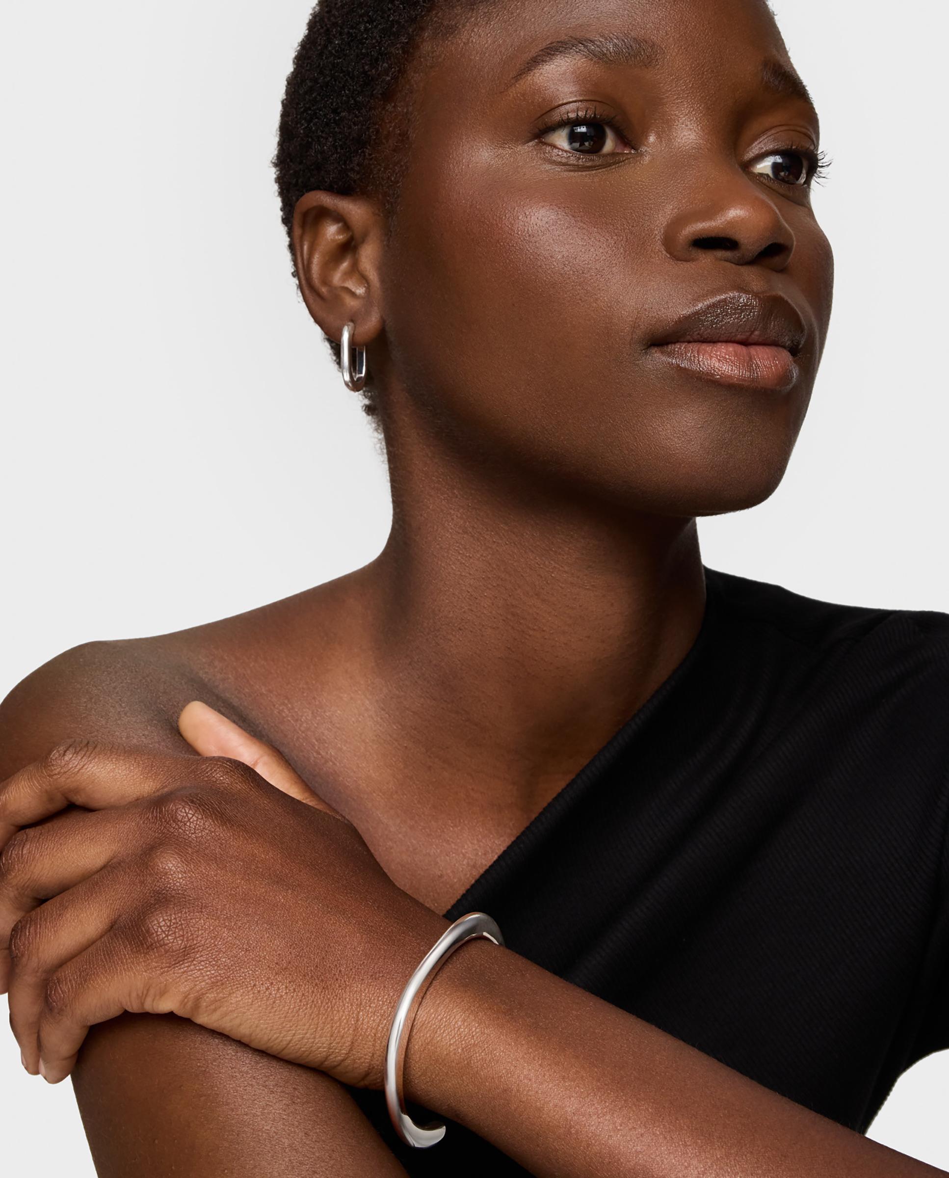 Pulseira Rígida Line de Prata Prateado-5