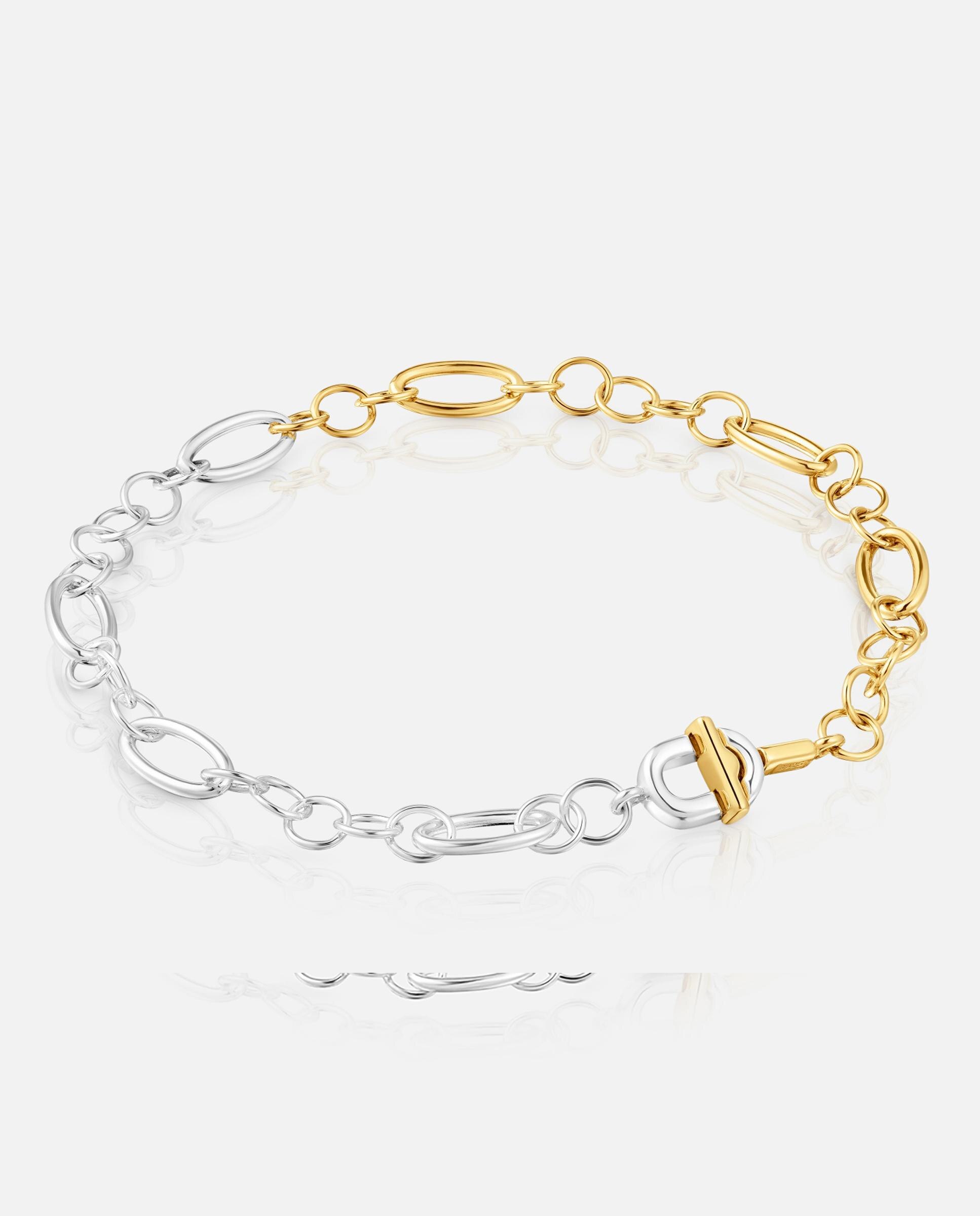 Pulseira de Corrente Manifesto Bicolor Pequena Multicolor-1