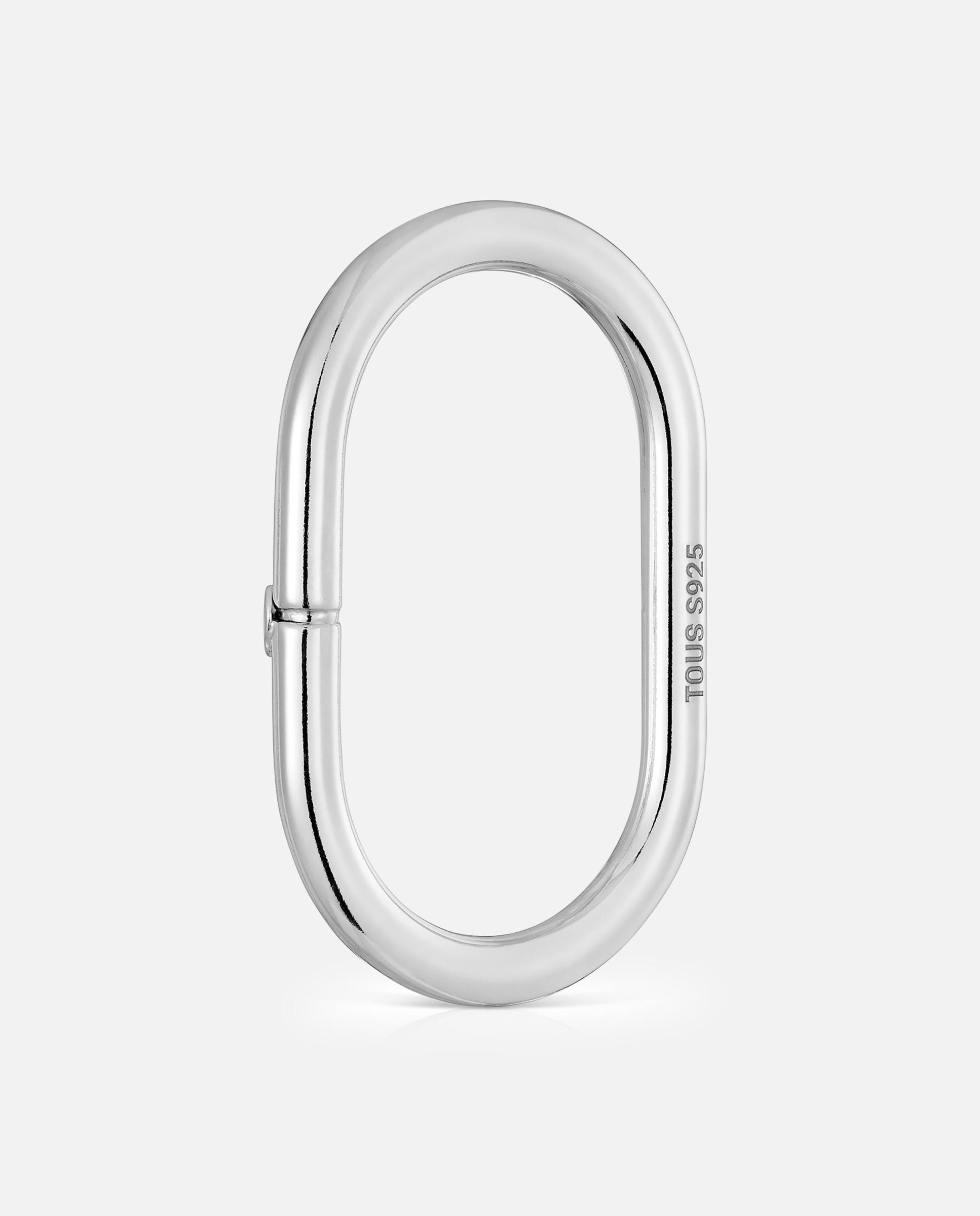 Pendente Hold Oval de Prata 45 Mm Prateado-3