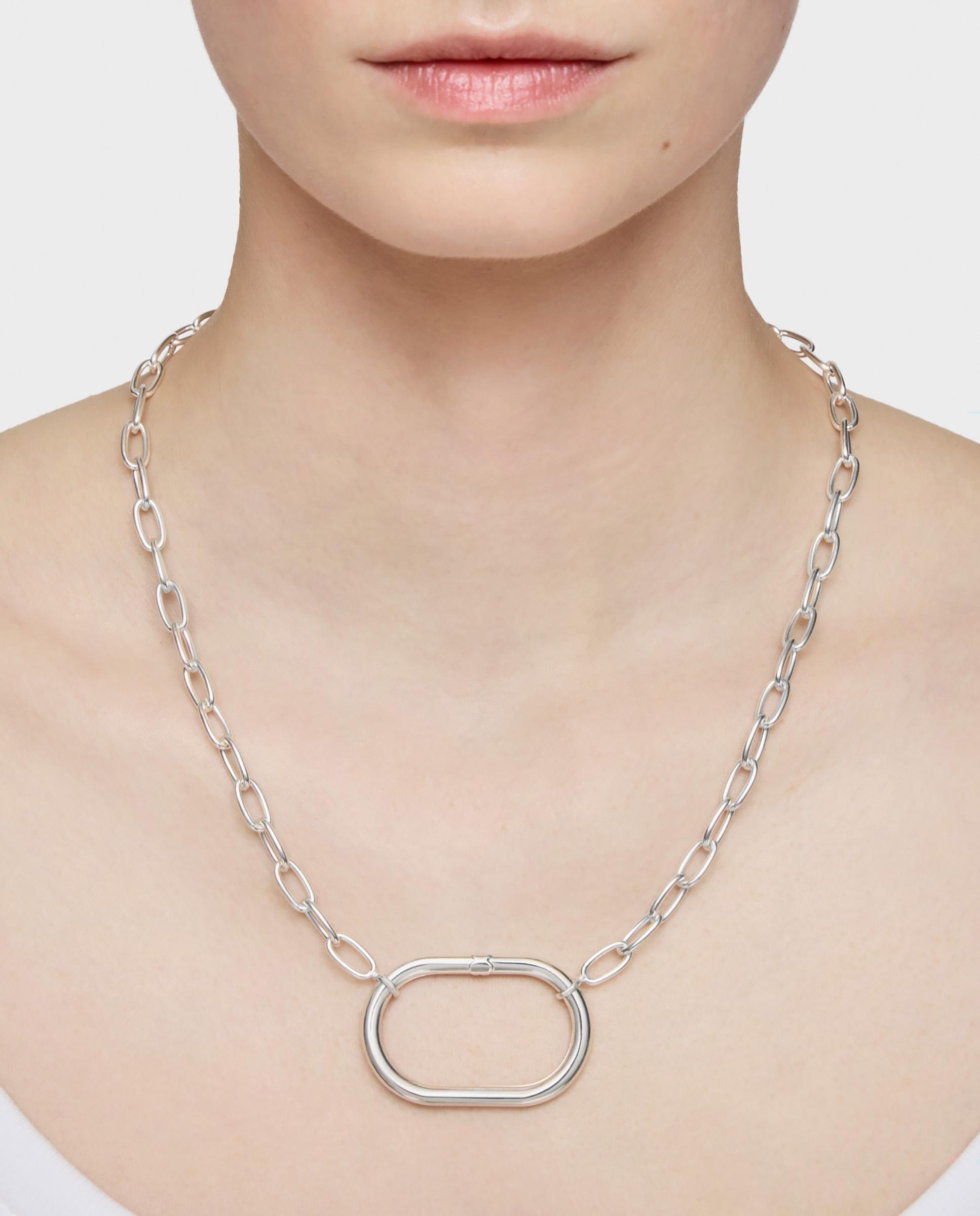 Pendente Hold Oval de Prata 45 Mm Prateado-5