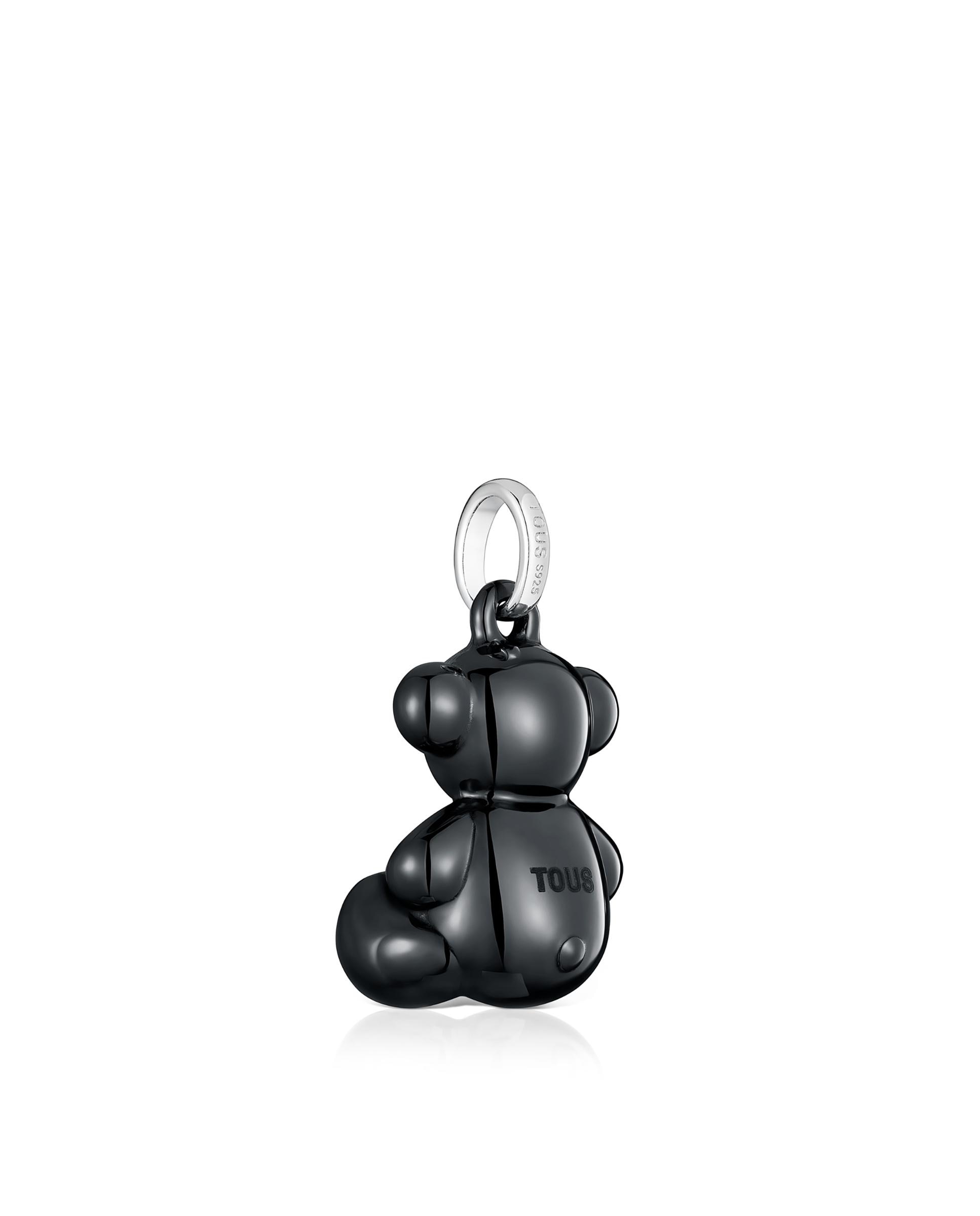 Pendentes Bold Bear Urso de Prata e Cerâmica Preta Preto-3