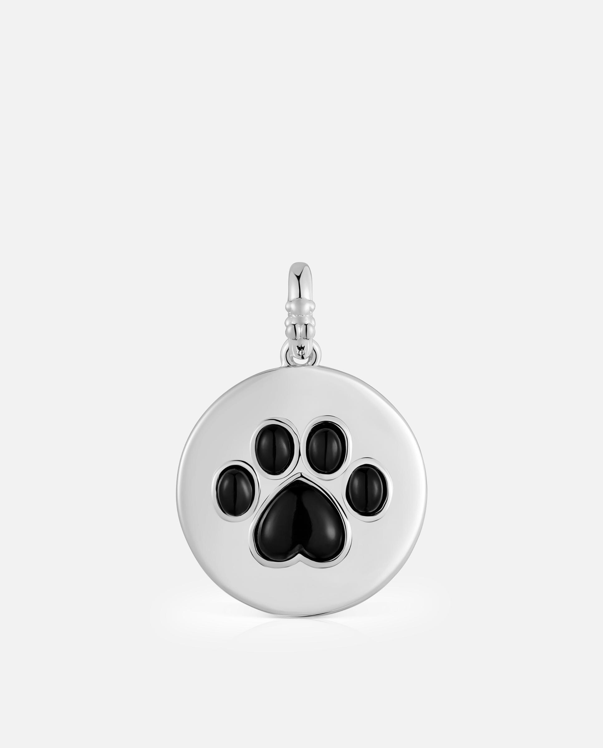Pendente Medallions de Prata e Pegada de Onix Preto-1
