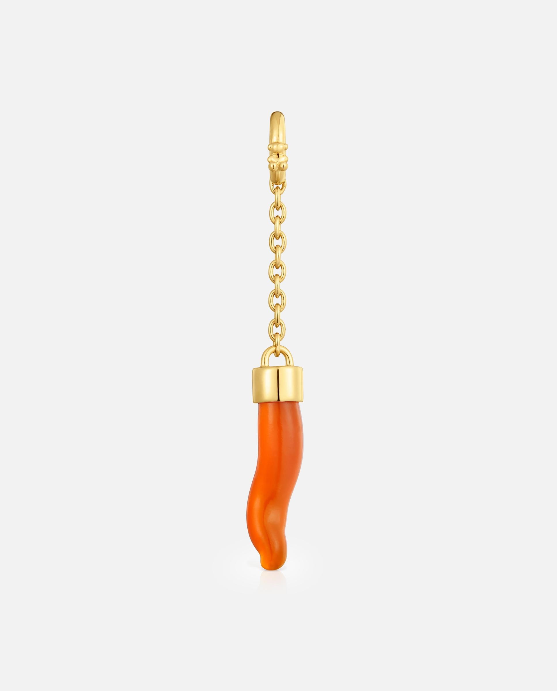 Pendente Medallions Banhado em Ouro 18 Kt Sobre Prata e Cornalina Laranja-1